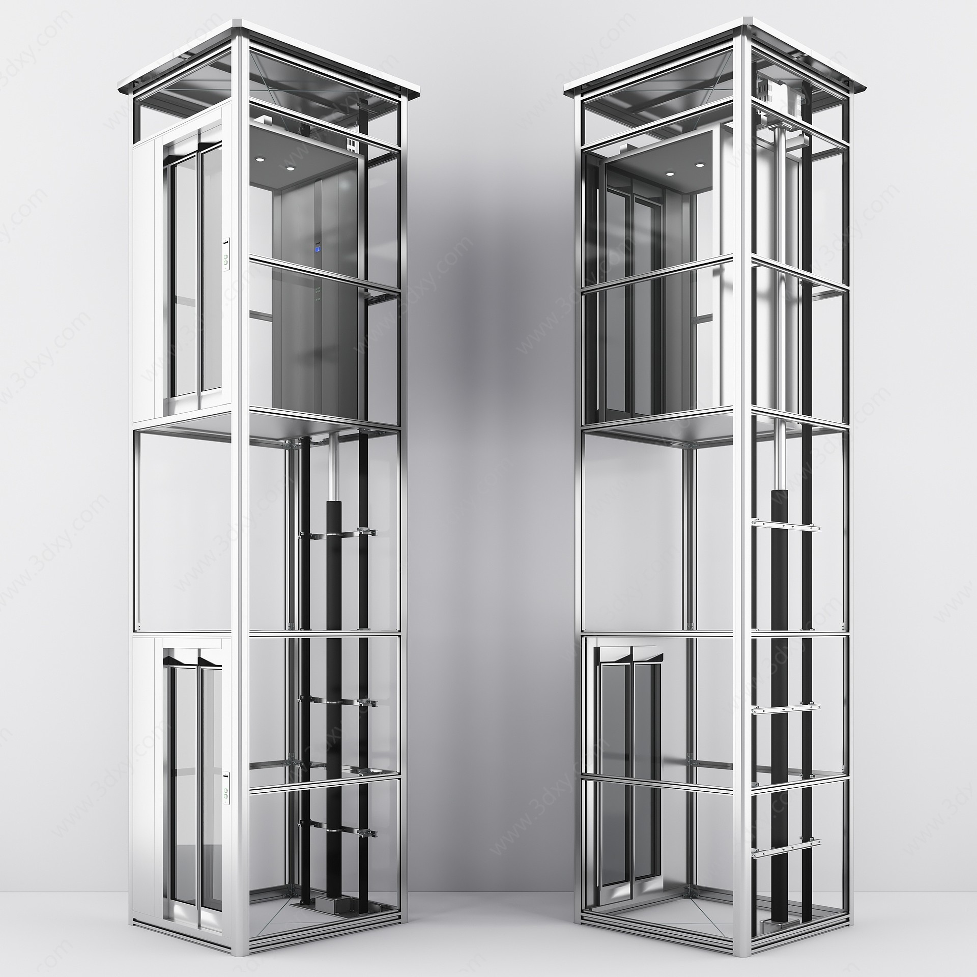 现代商场观光电梯升降电梯3D模型