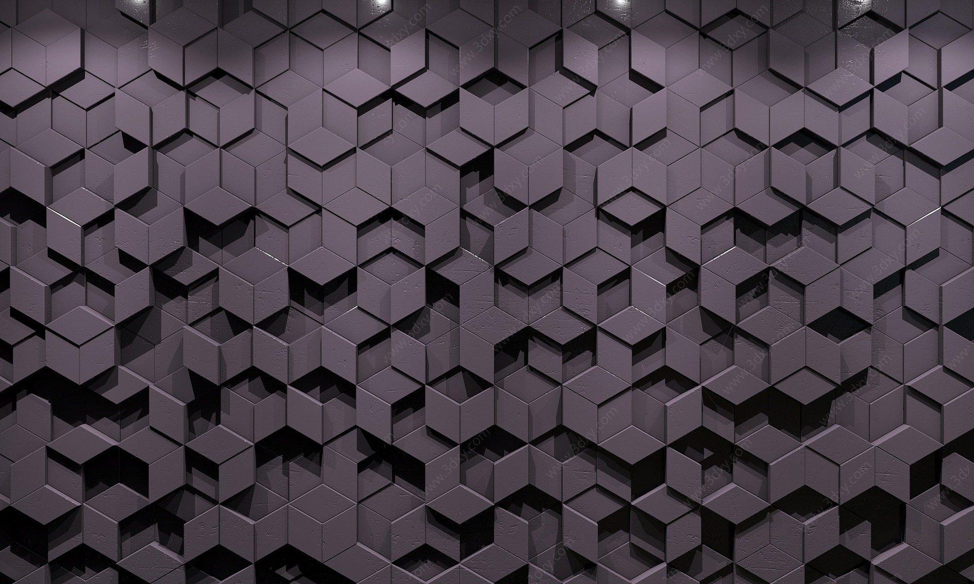 现代几何凹凸背景墙3D模型