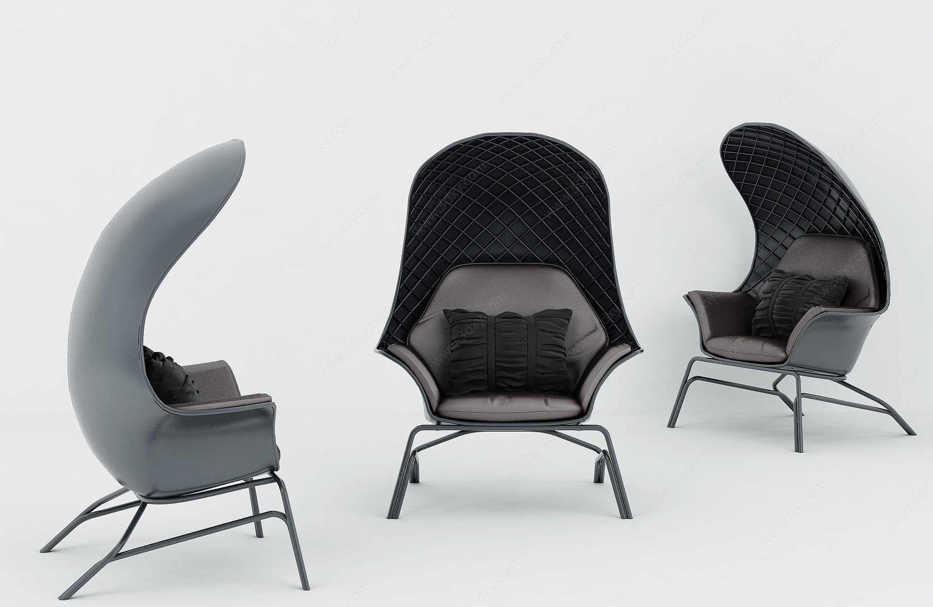 现代休闲金属沙发椅3D模型