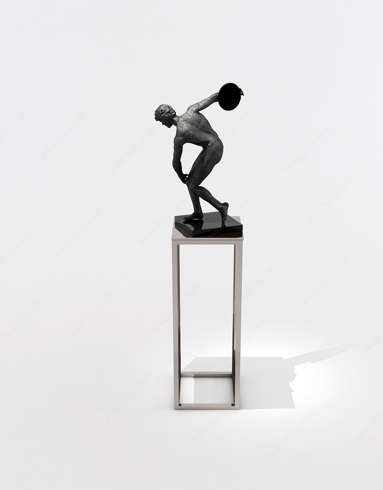 简欧运动人雕塑大卫石膏像3D模型