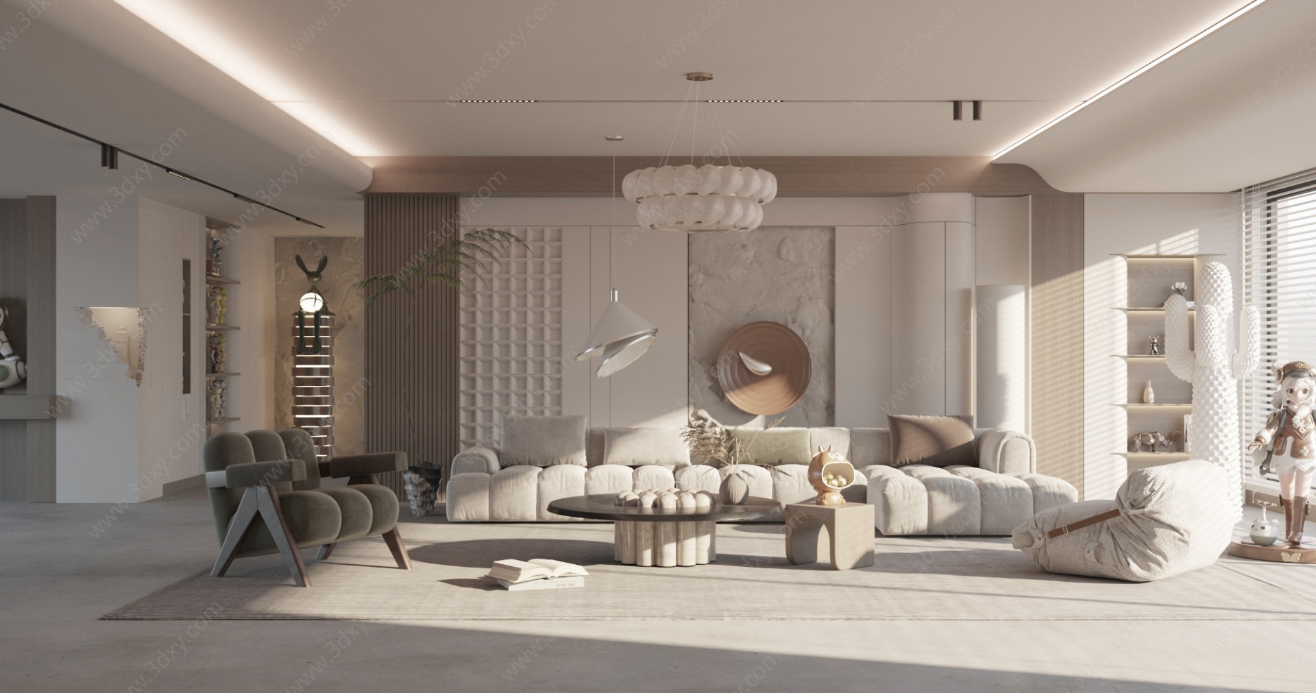 现代风格的客厅3D模型
