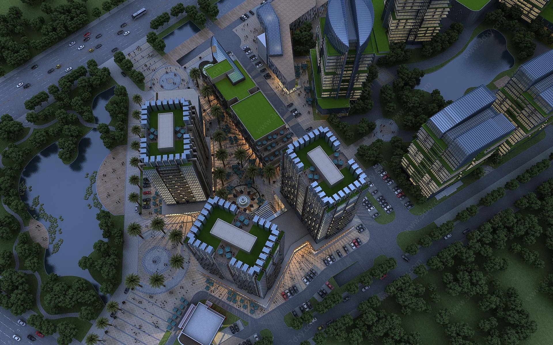 欧式高层酒店办公楼3D模型