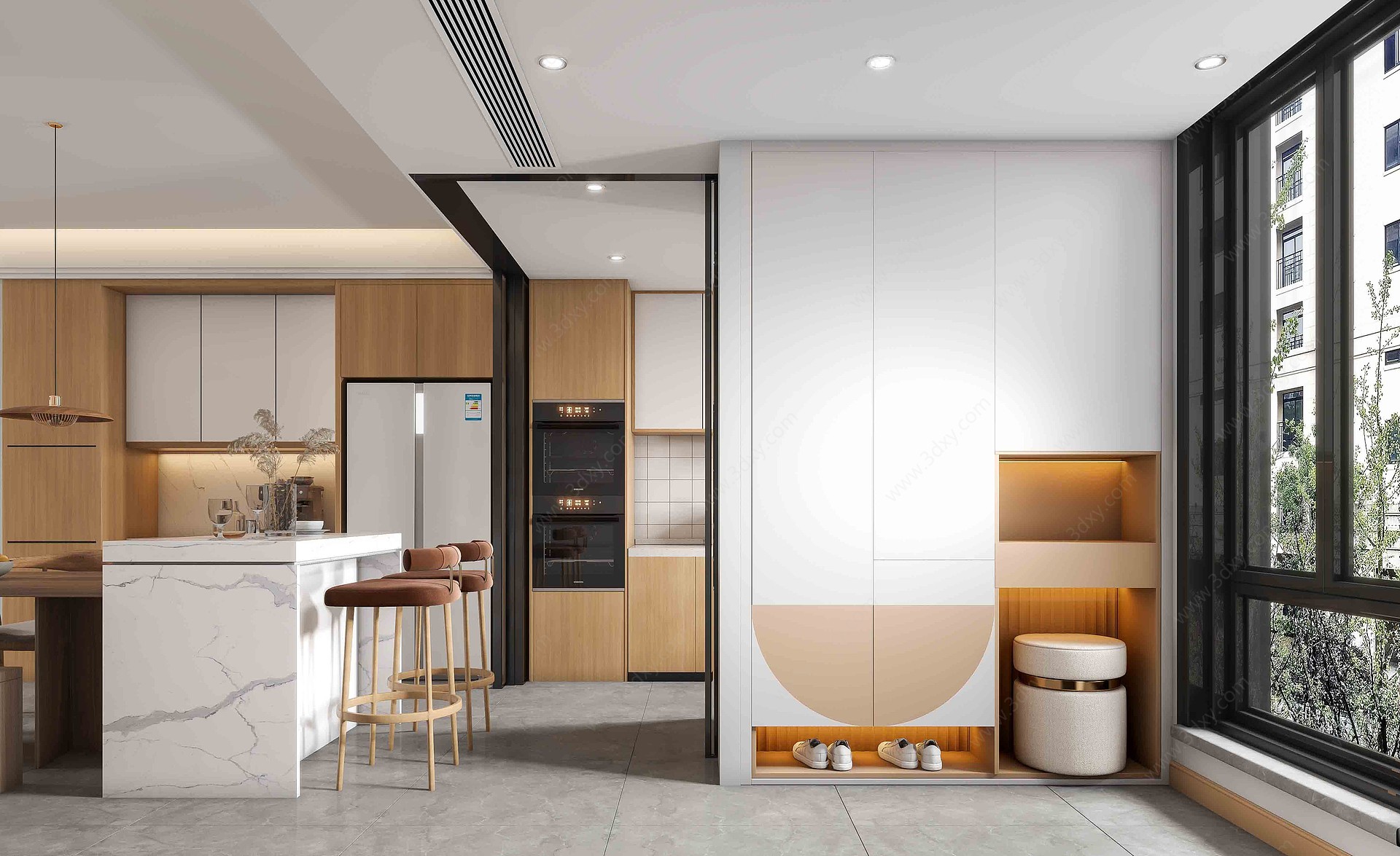 现代客餐厅起居室3D模型