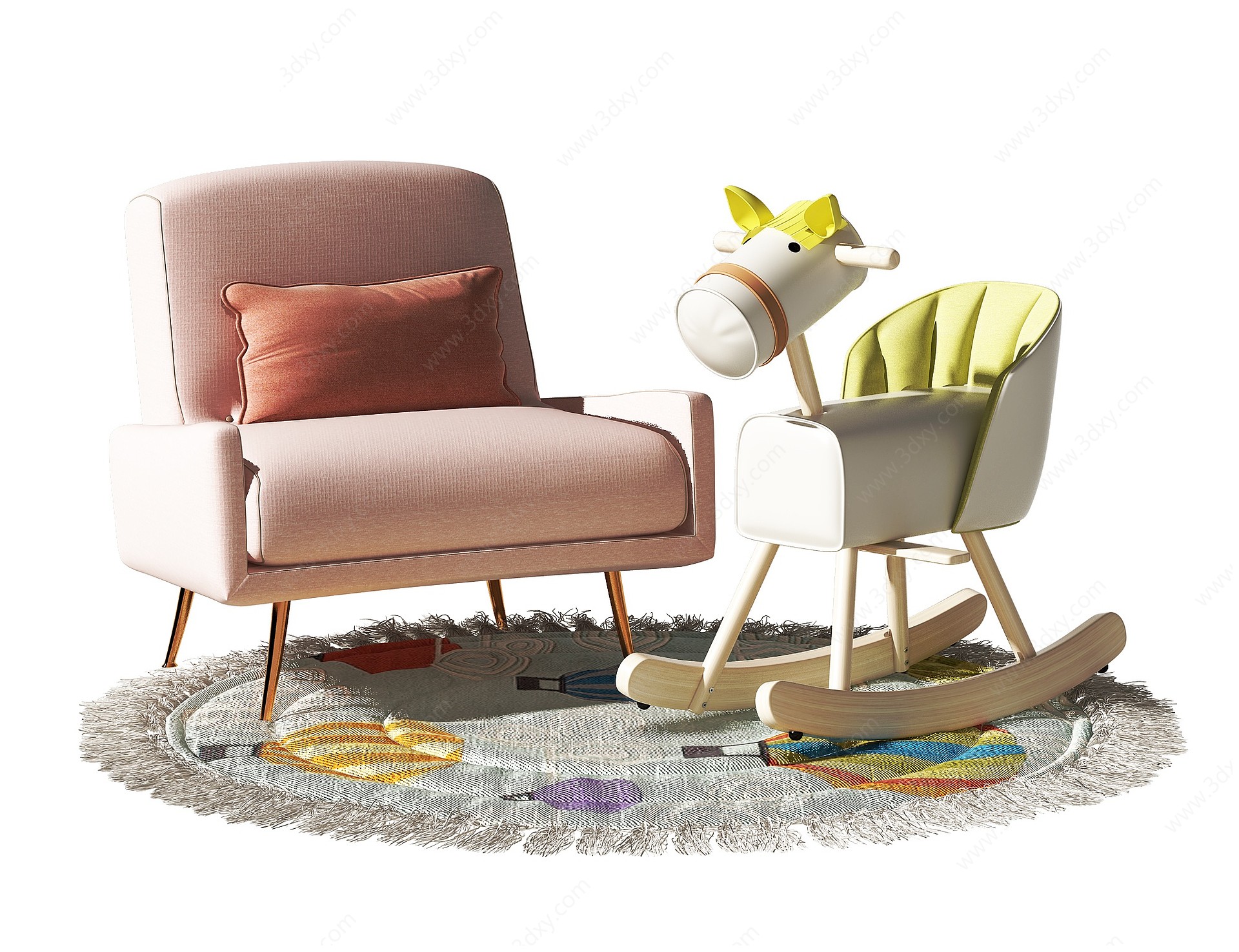 现代儿童休闲椅3D模型