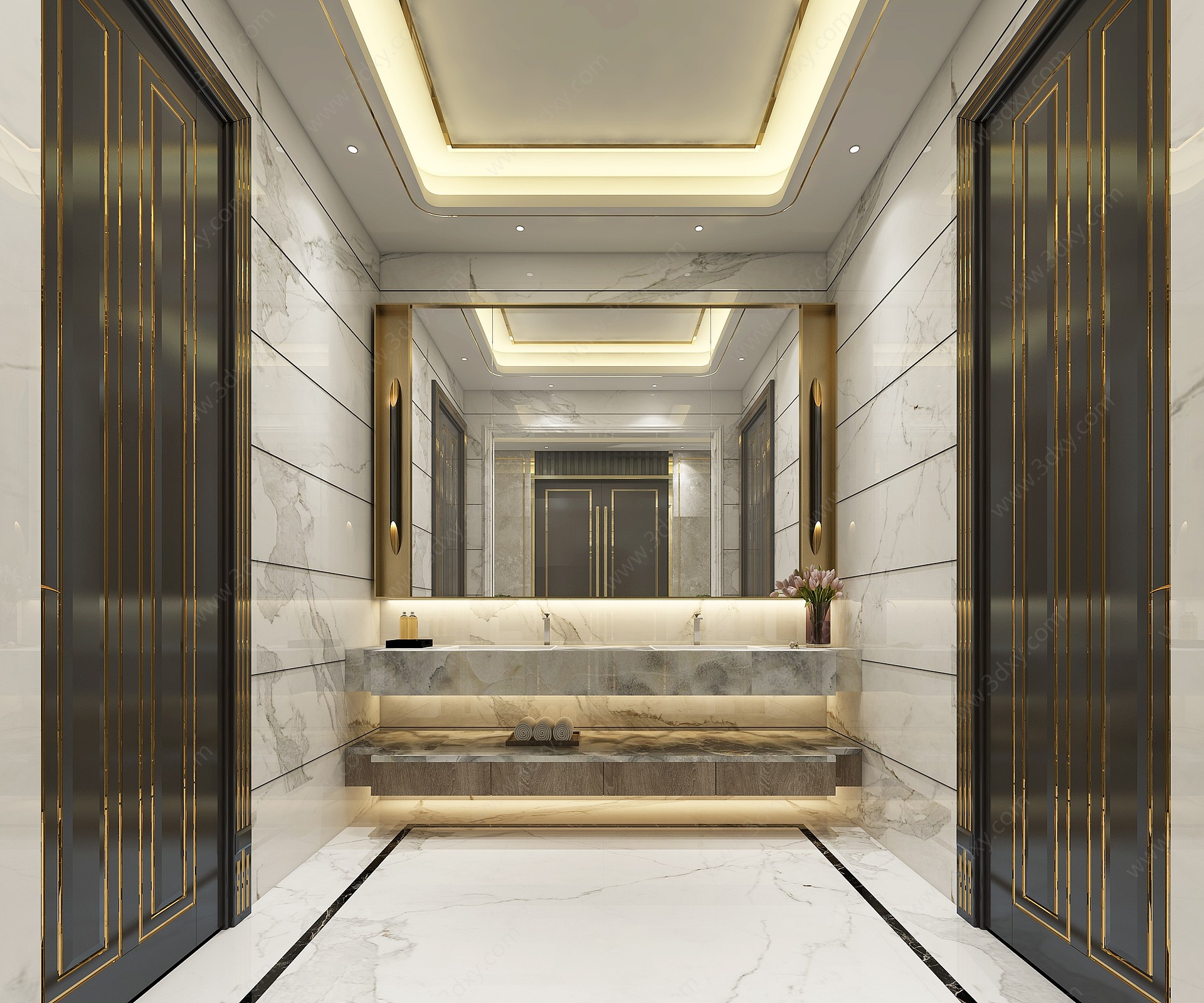 新中式卫生间酒店卫生间3D模型