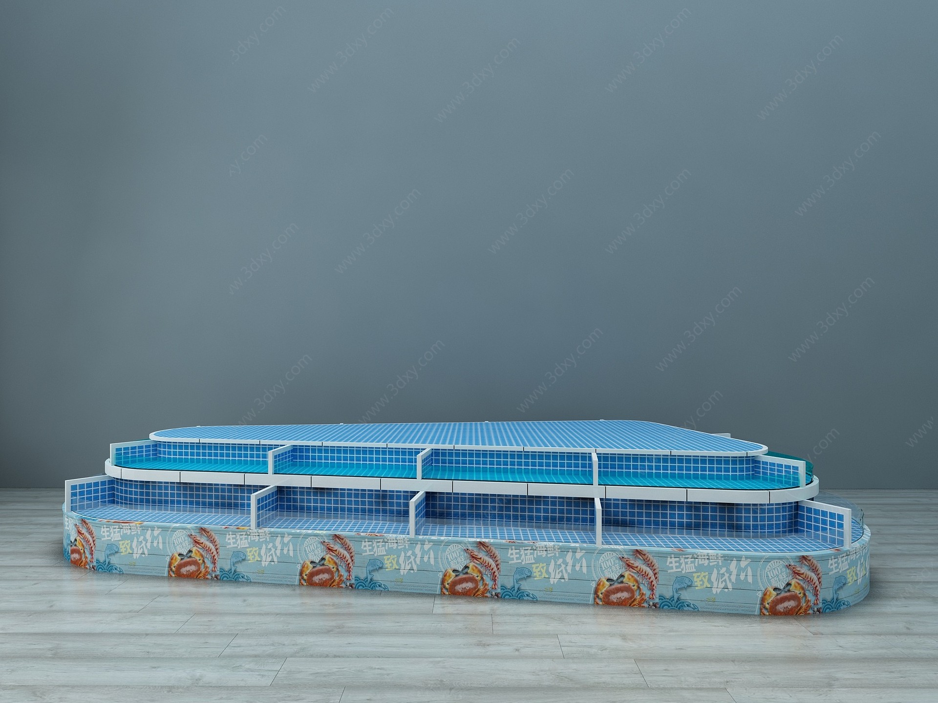 现代鱼缸海鲜池鱼3D模型
