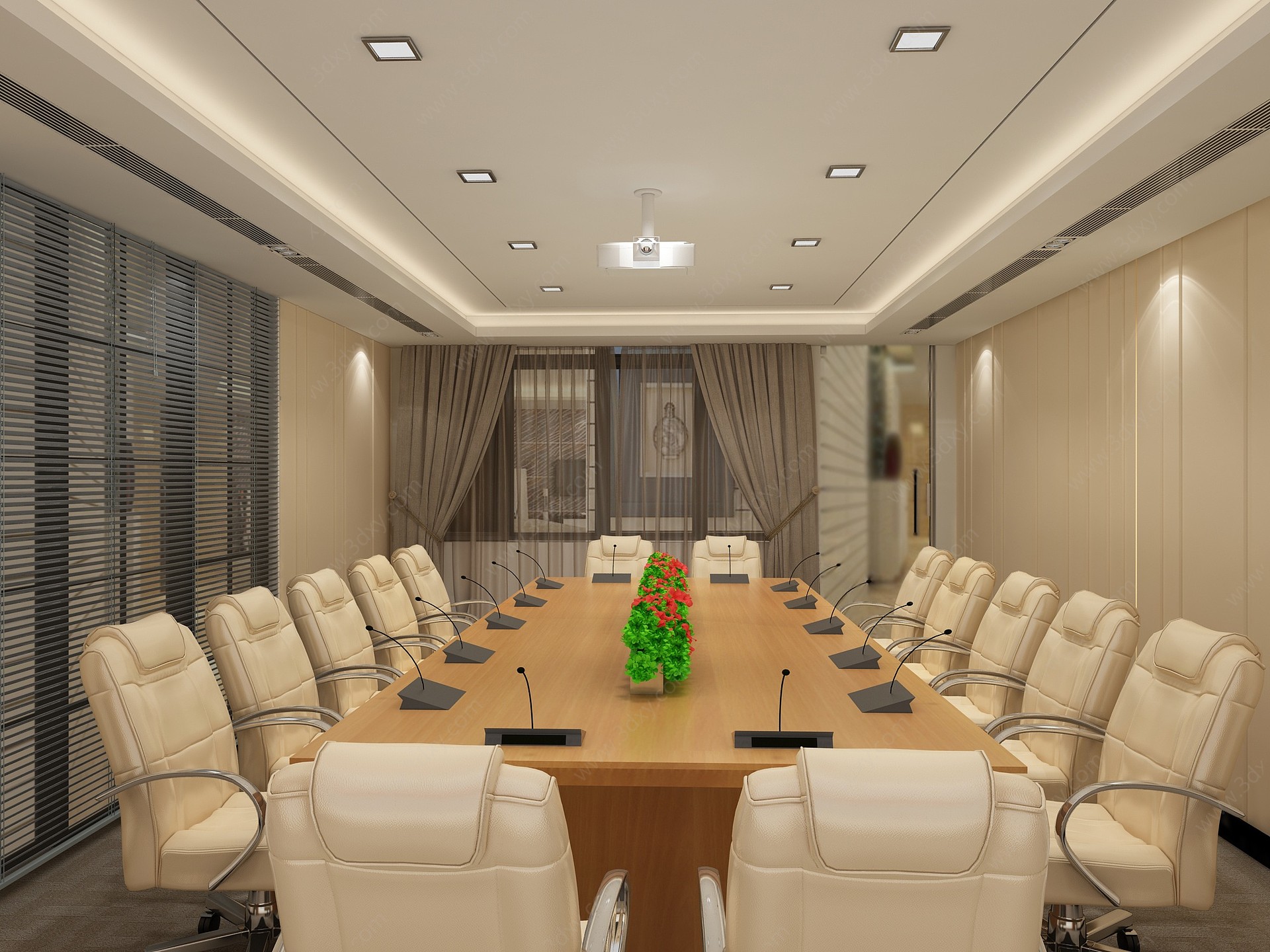 现代中型会议室3D模型