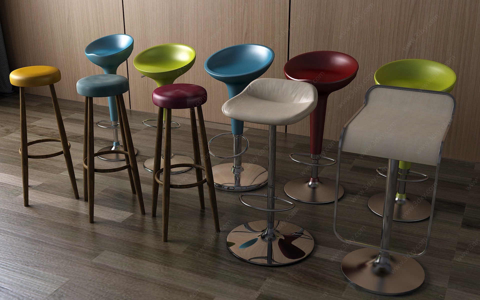 现代吧凳吧椅休闲椅3D模型