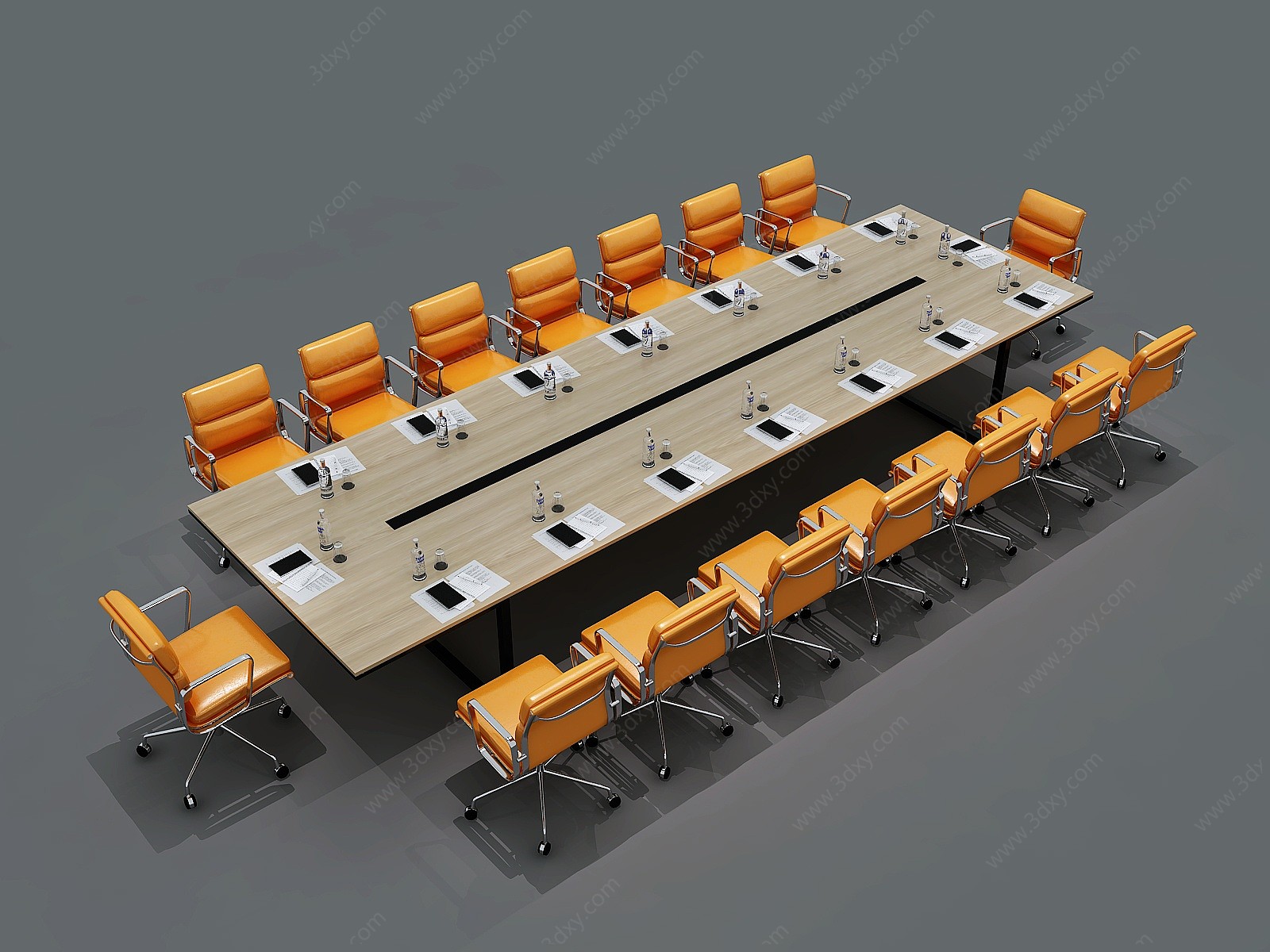 北欧会议桌组合3D模型