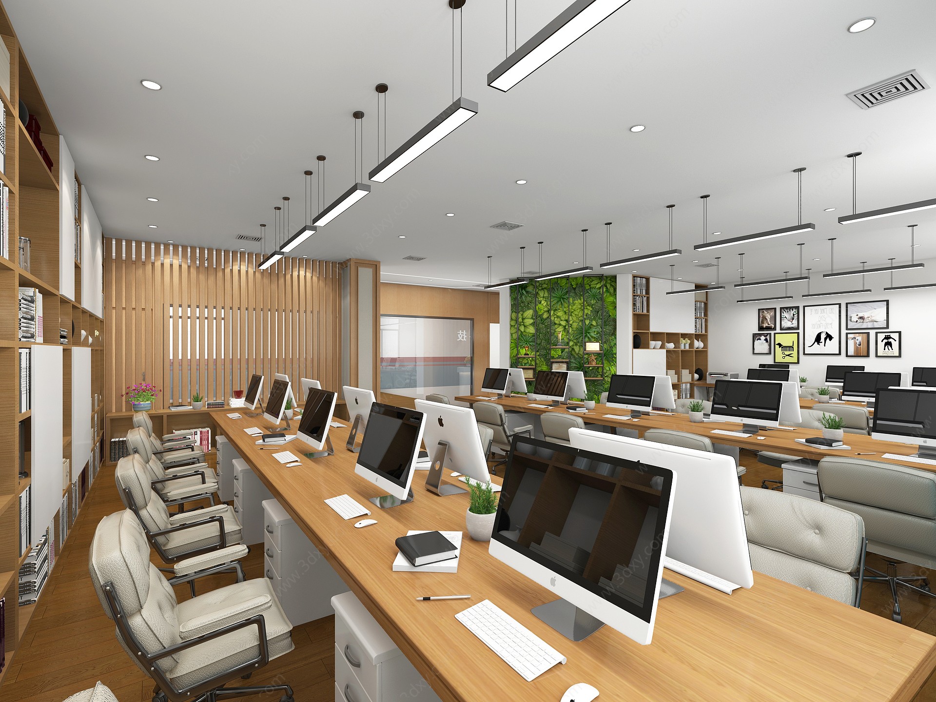 现代开房办公区办公室3D模型