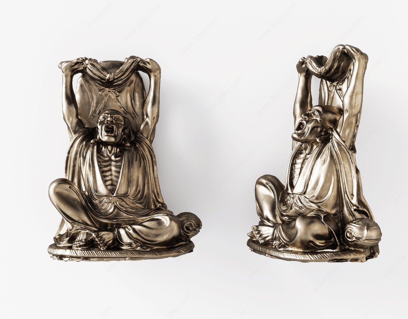 中式人物铜雕塑雕塑3D模型