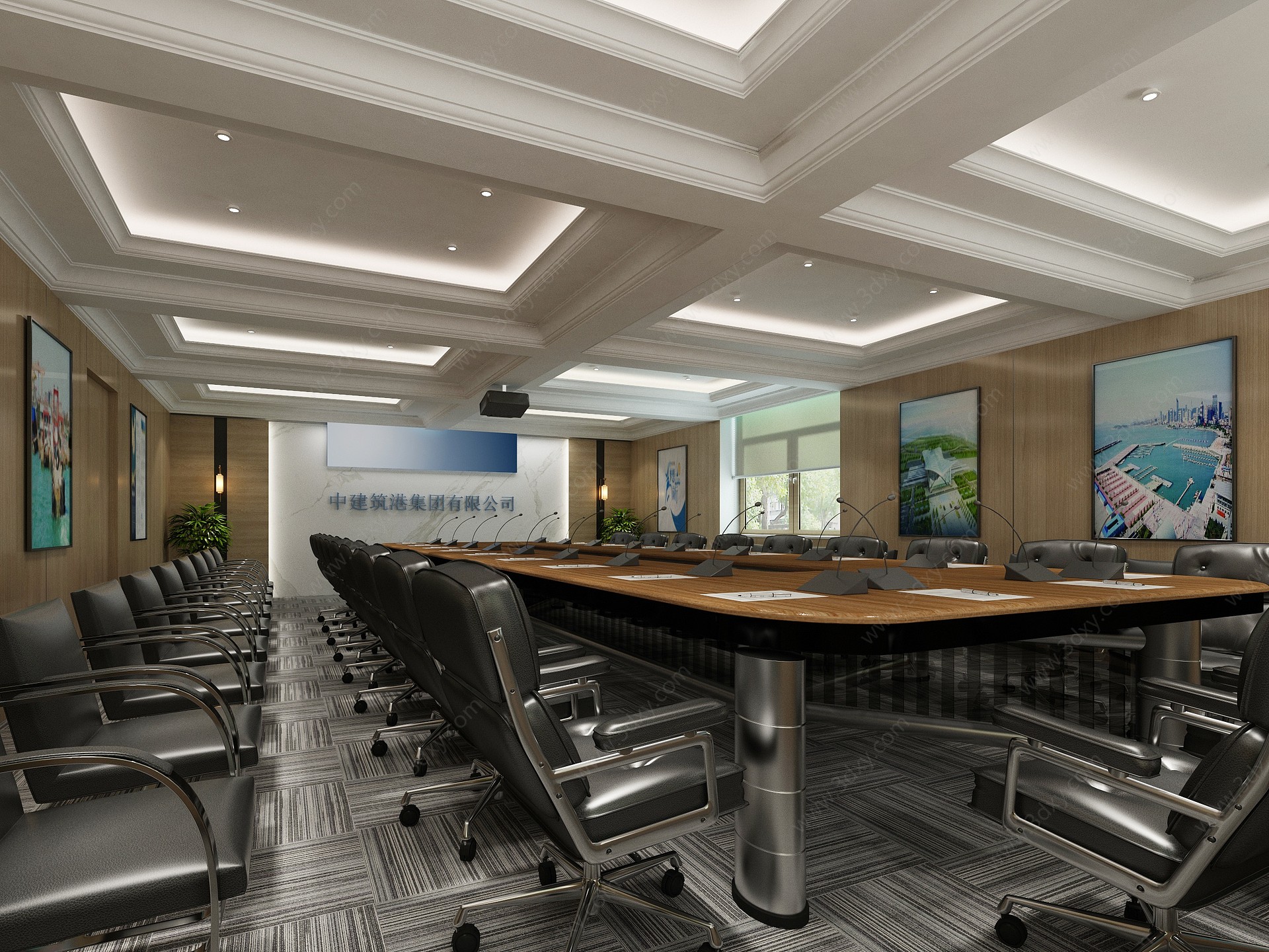 现代会议室办公椅3D模型