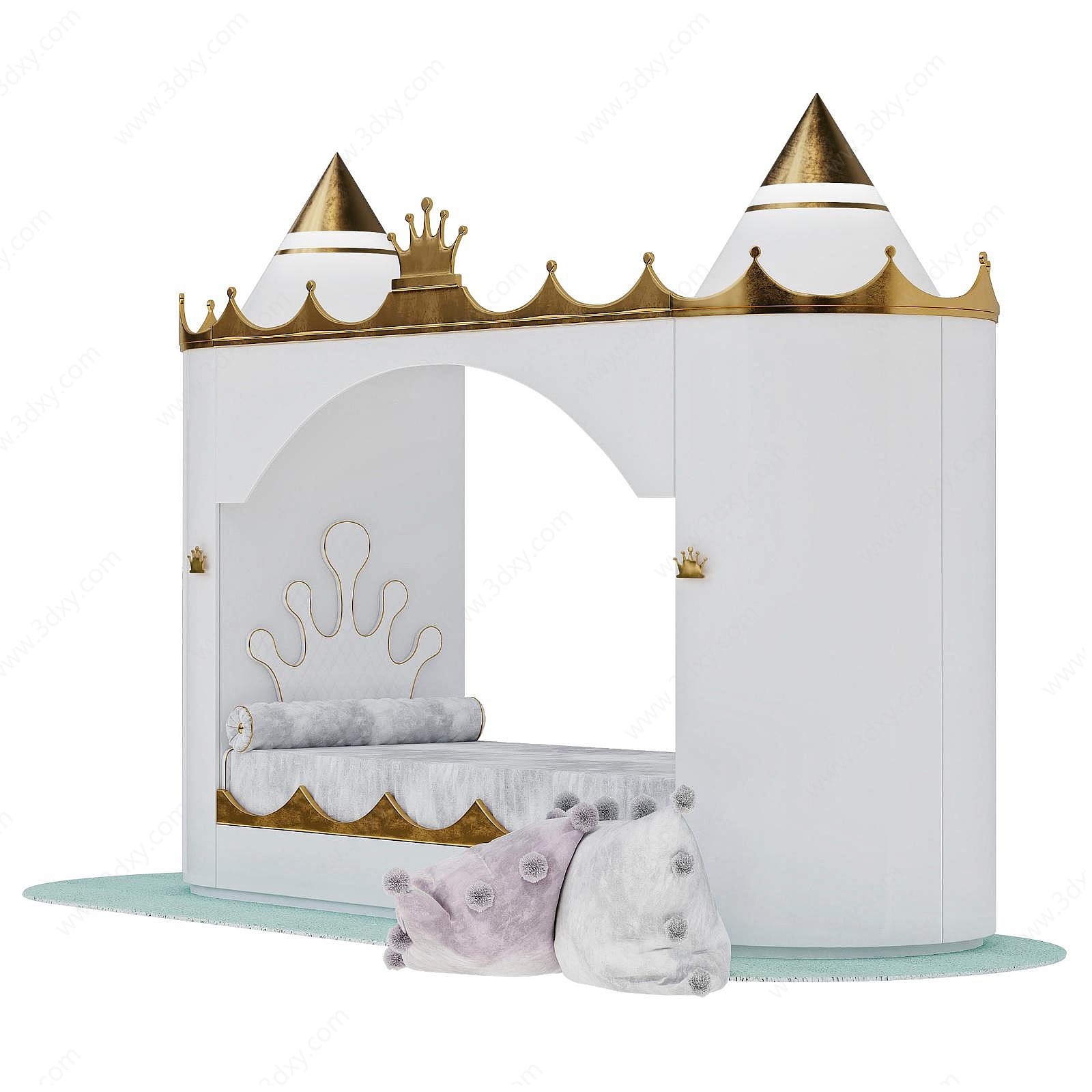 现代城堡儿童床3D模型