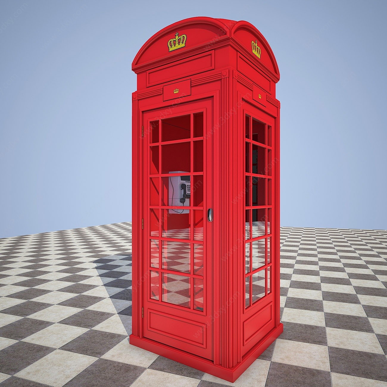 美式电话亭3D模型