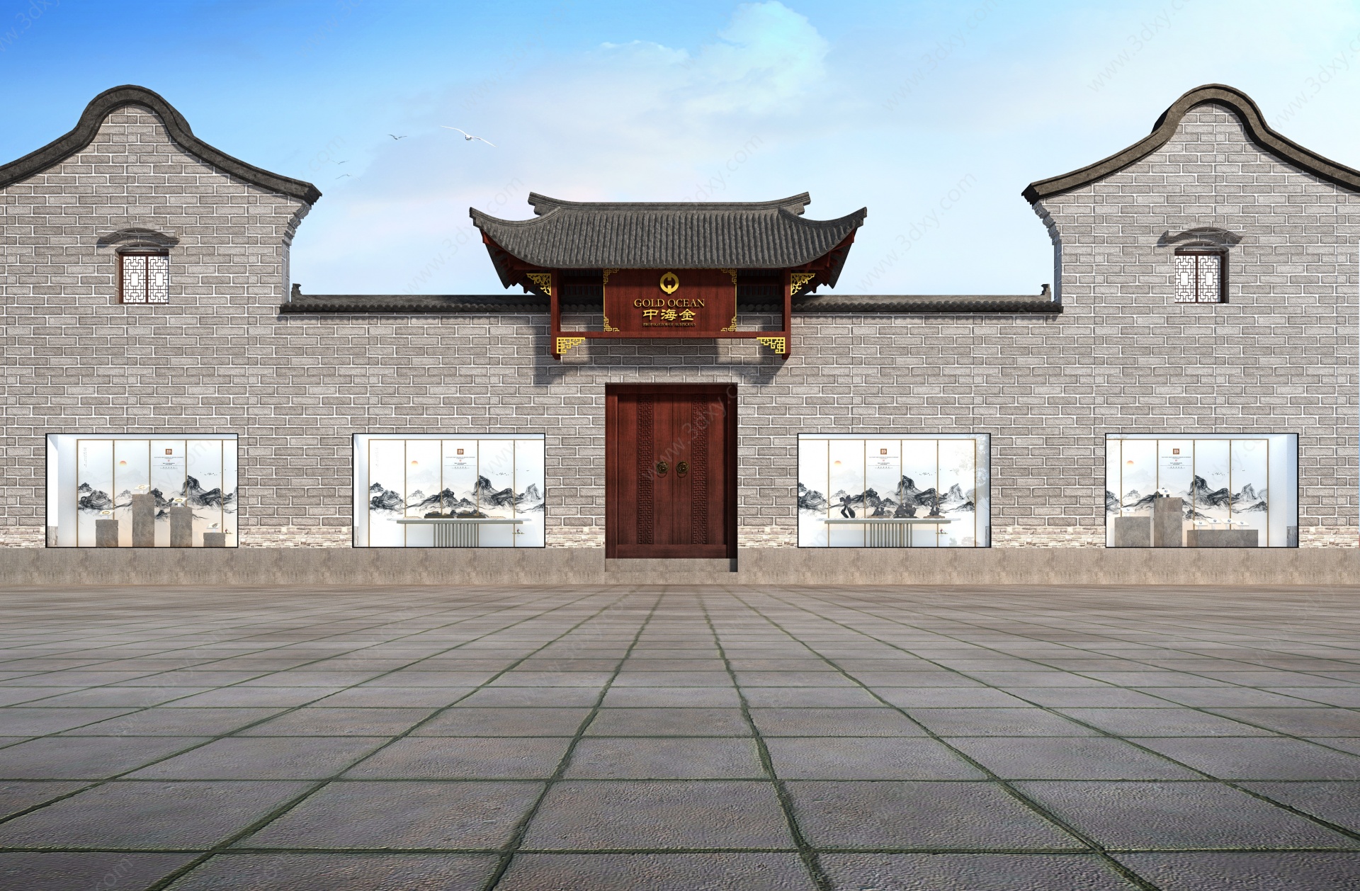 中式建筑门头3D模型