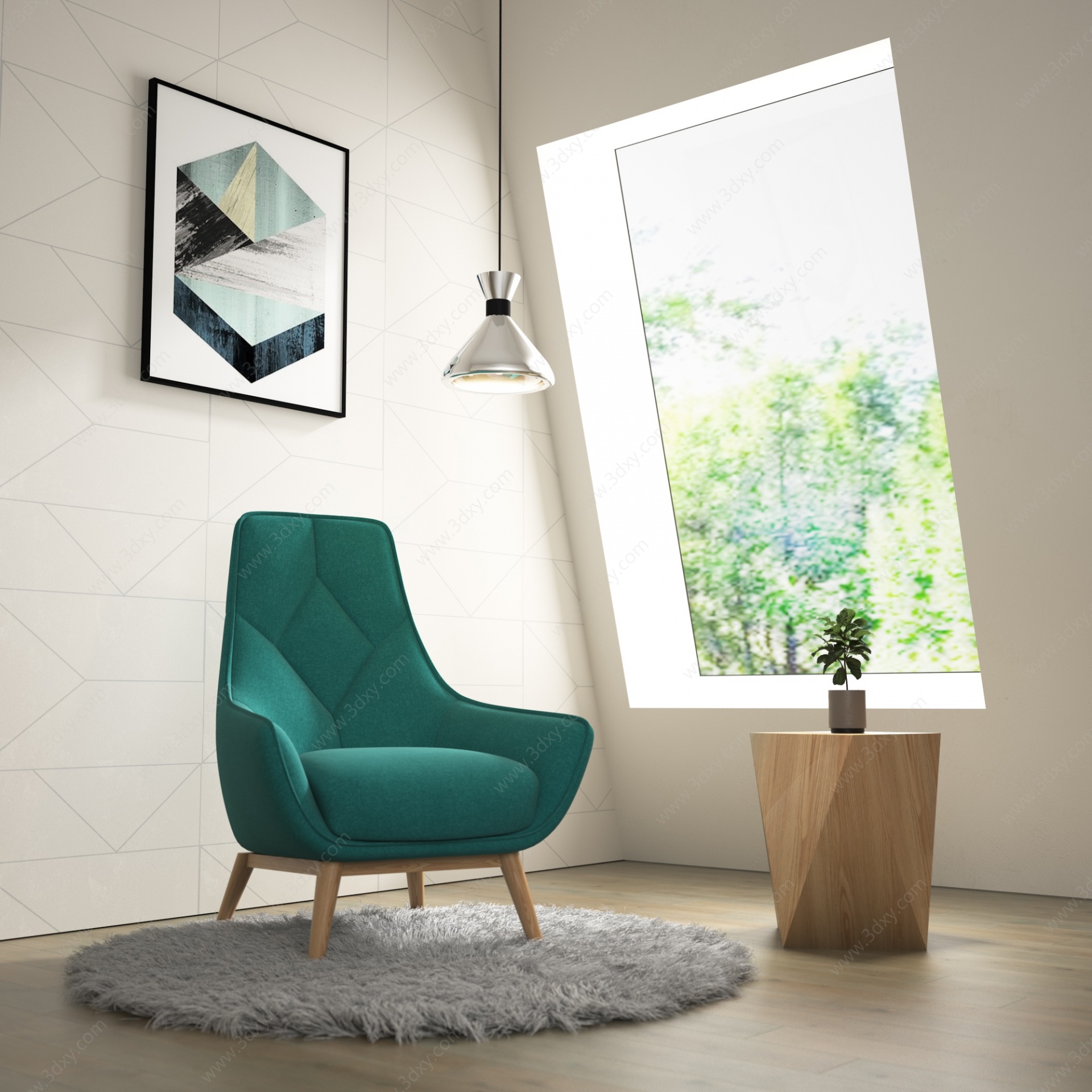 现代北欧休闲椅沙发3D模型
