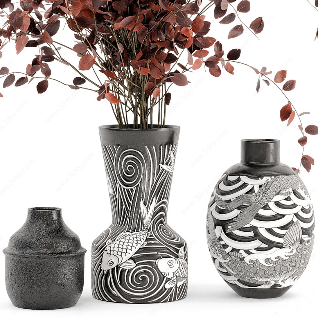 现代花艺花瓶3D模型