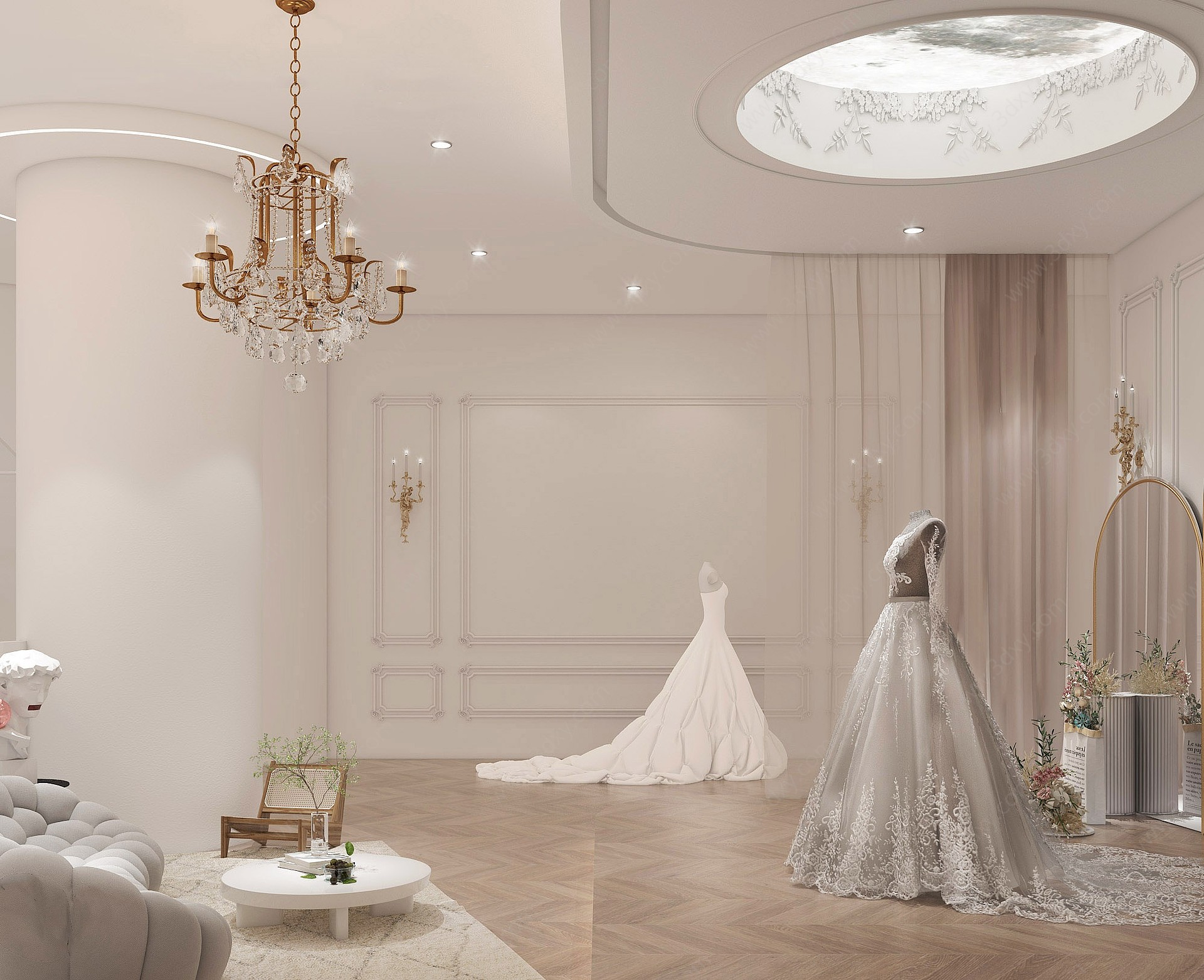 现代婚纱店3D模型