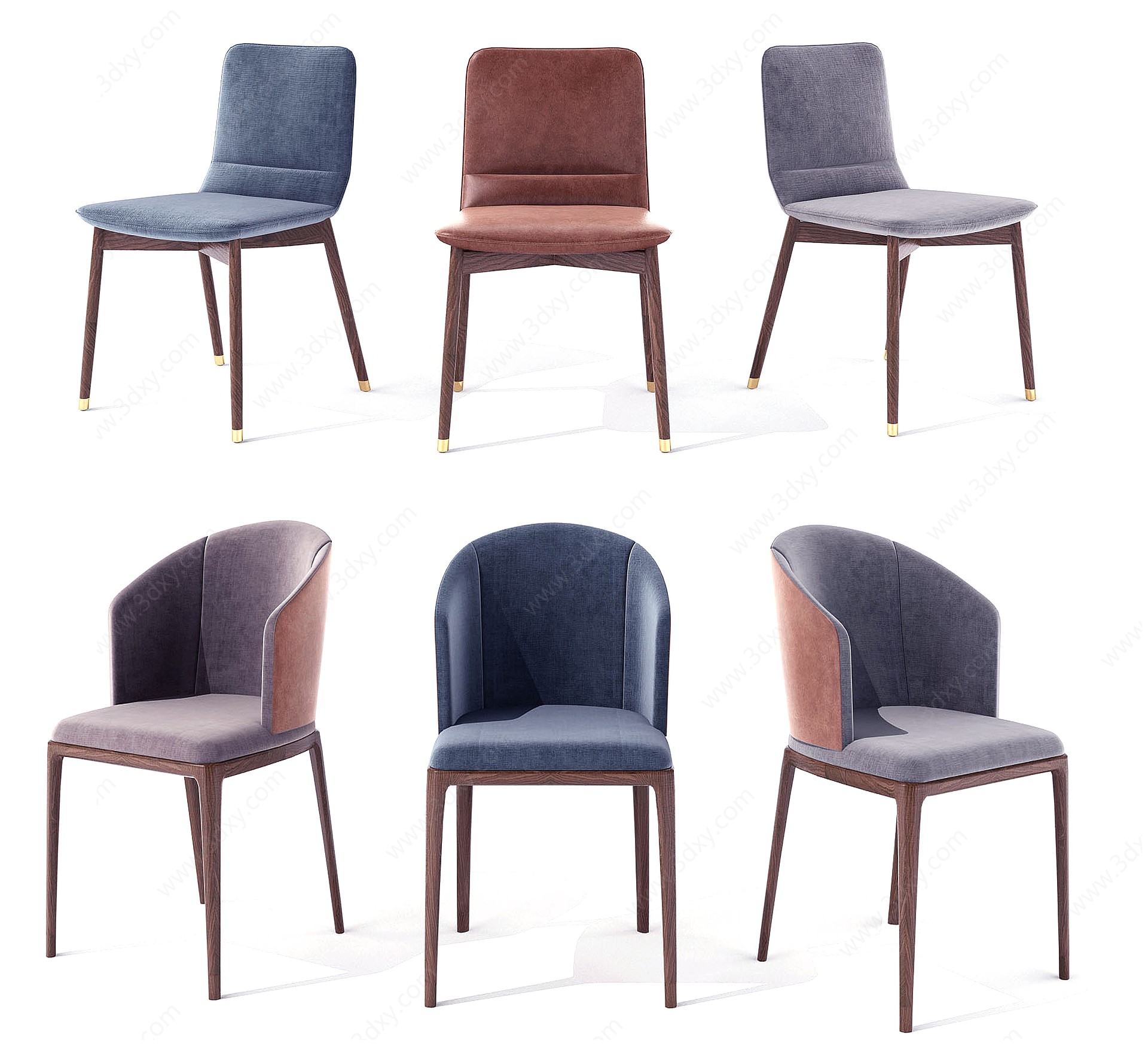 现代椅子单椅餐椅3D模型