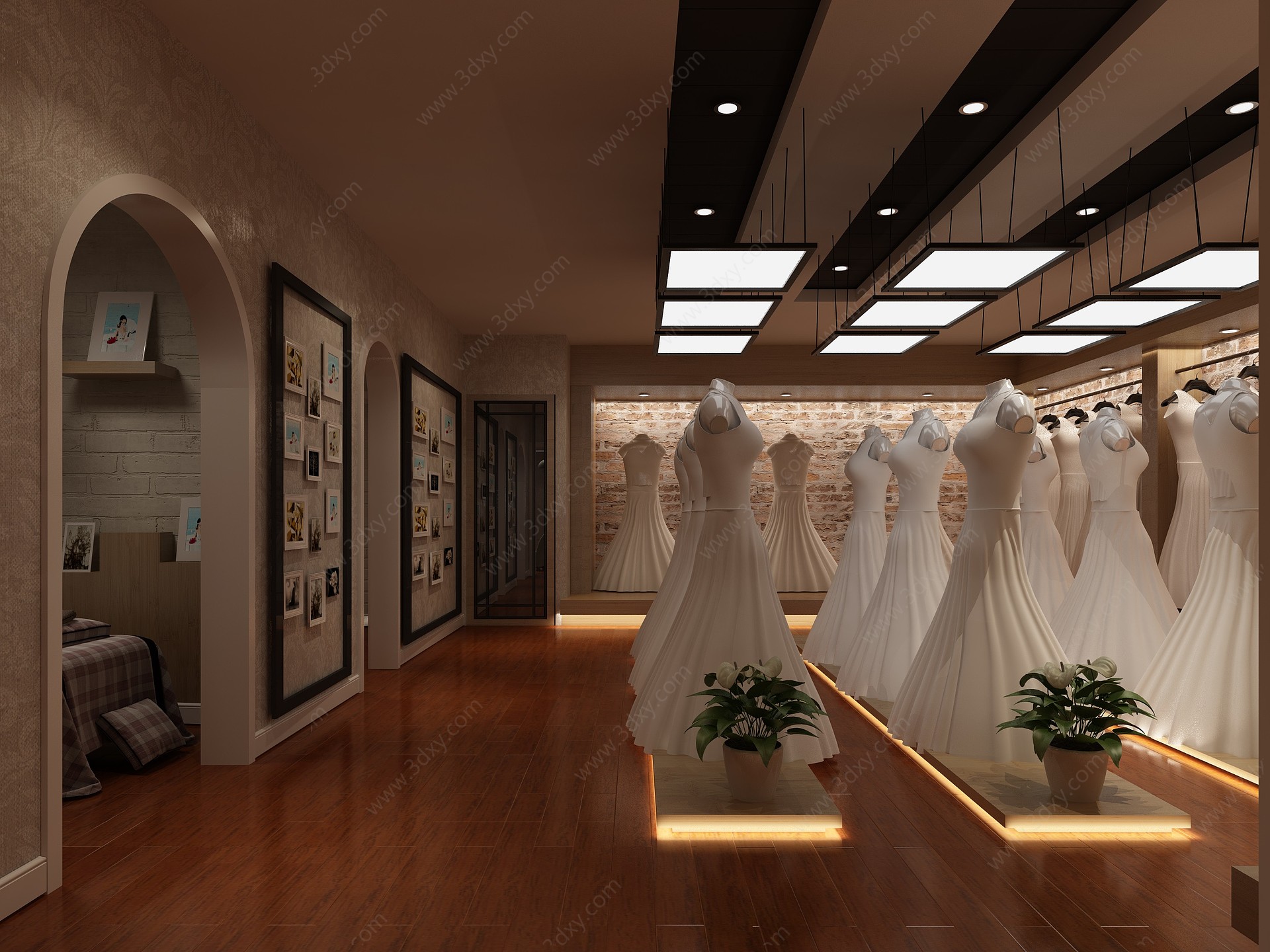工业风复古婚纱店3D模型