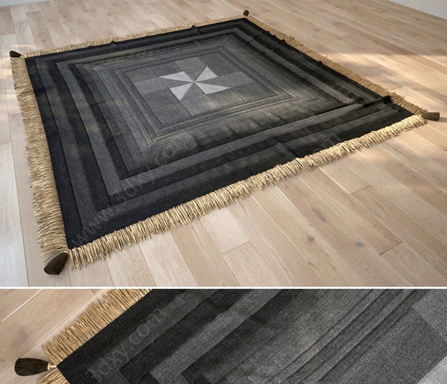 现代新中式地毯3D模型