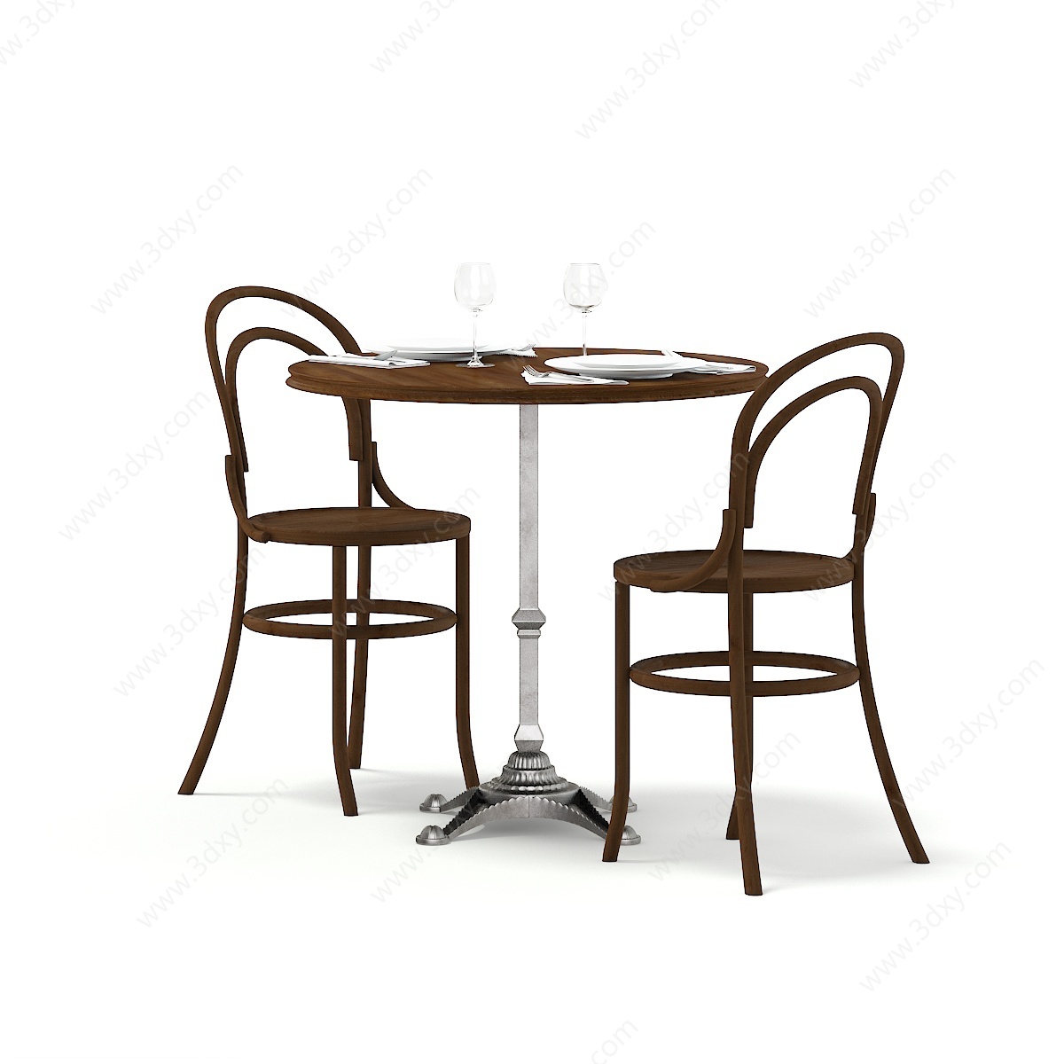 简欧餐桌椅组合3D模型