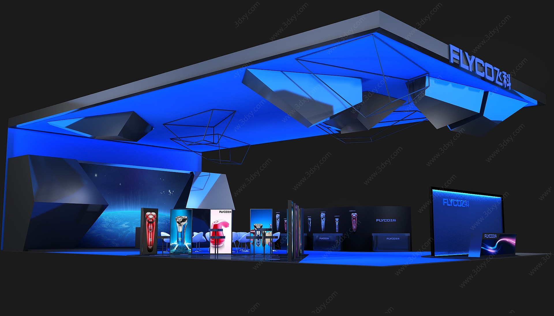 现代飞科展厅3D模型