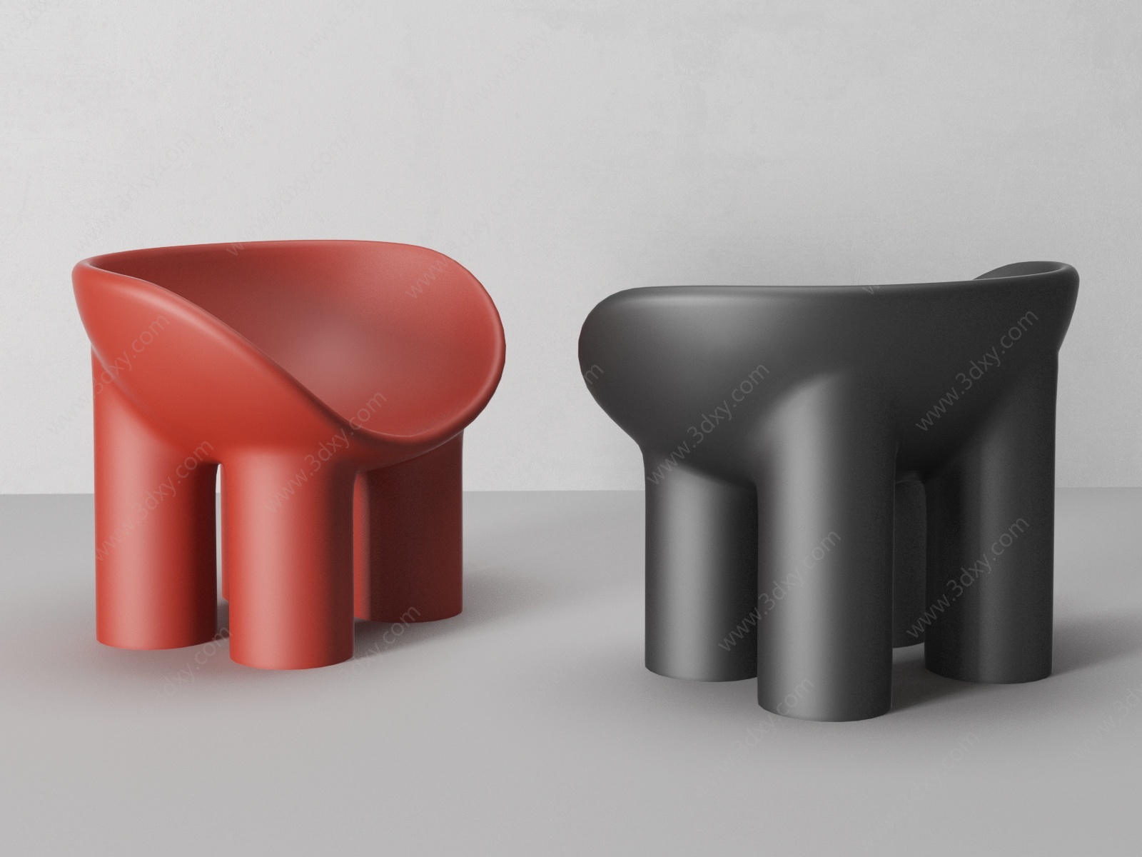 现代象脚矮凳休闲凳3D模型
