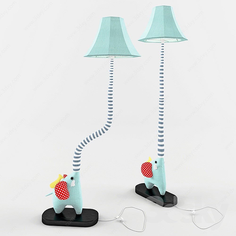 简欧卡通台灯组合动物台灯3D模型