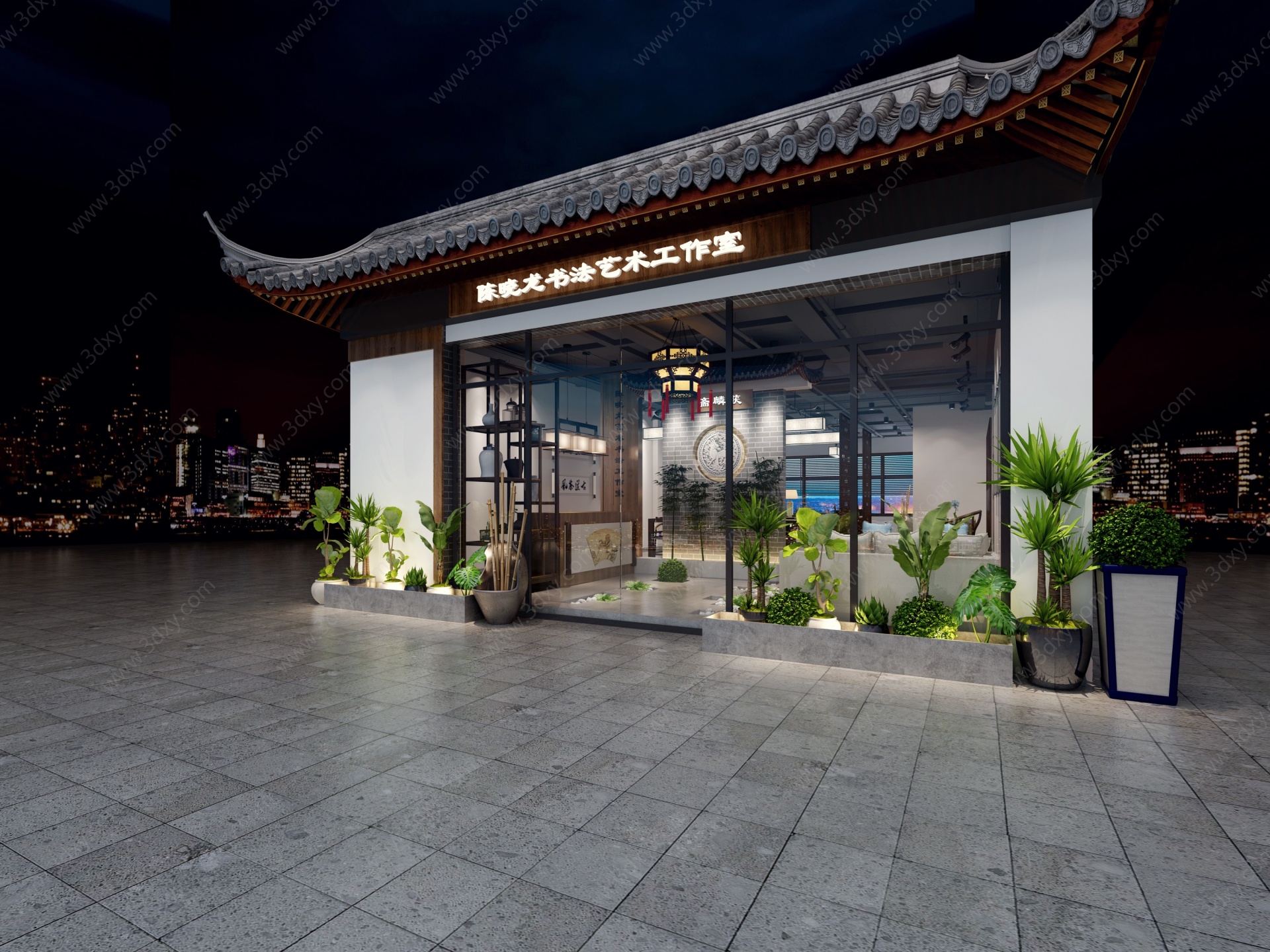 中式展厅3D模型