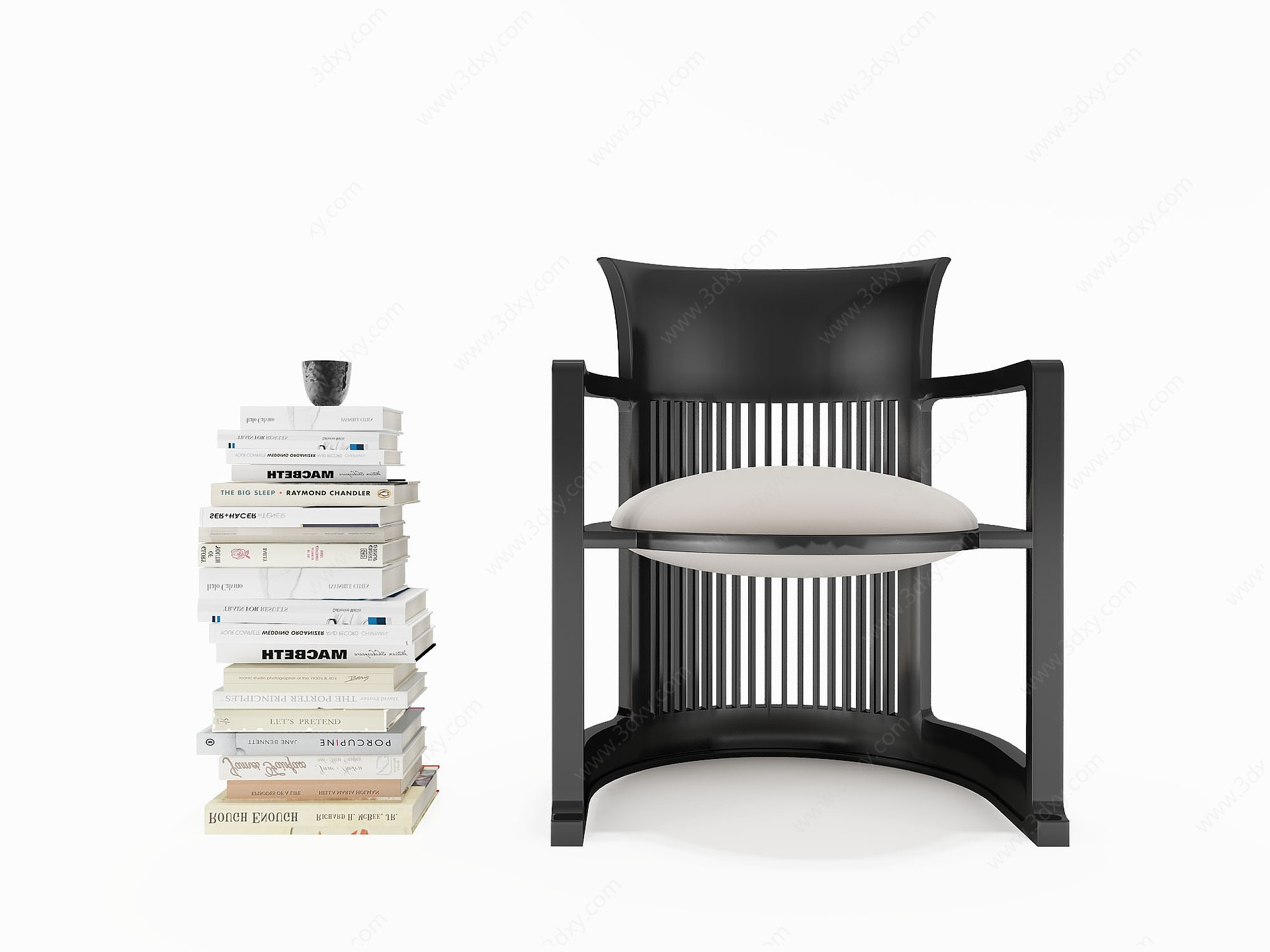 休闲椅椅子书本3D模型