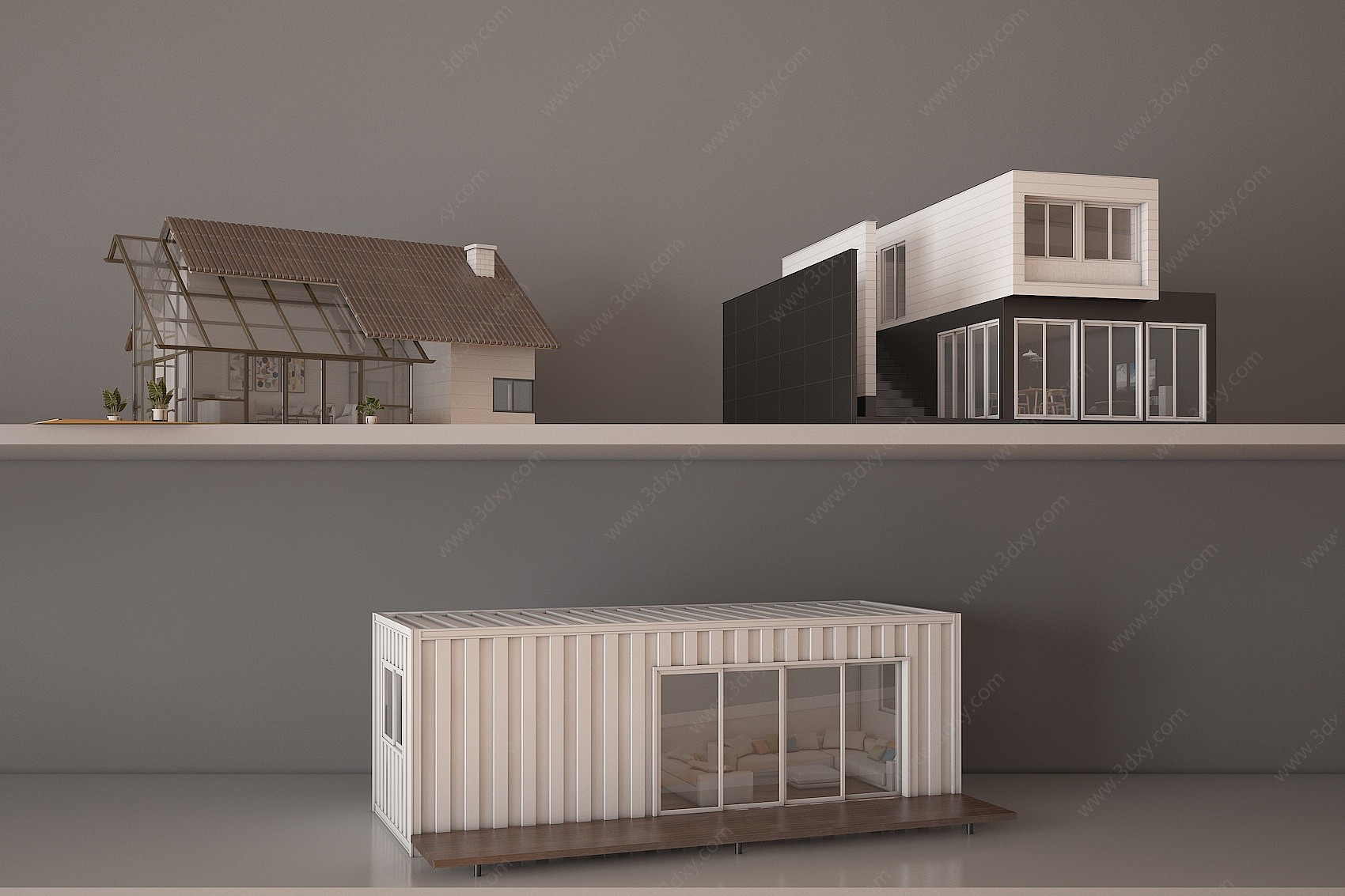 现代别墅移动房活动板房3D模型