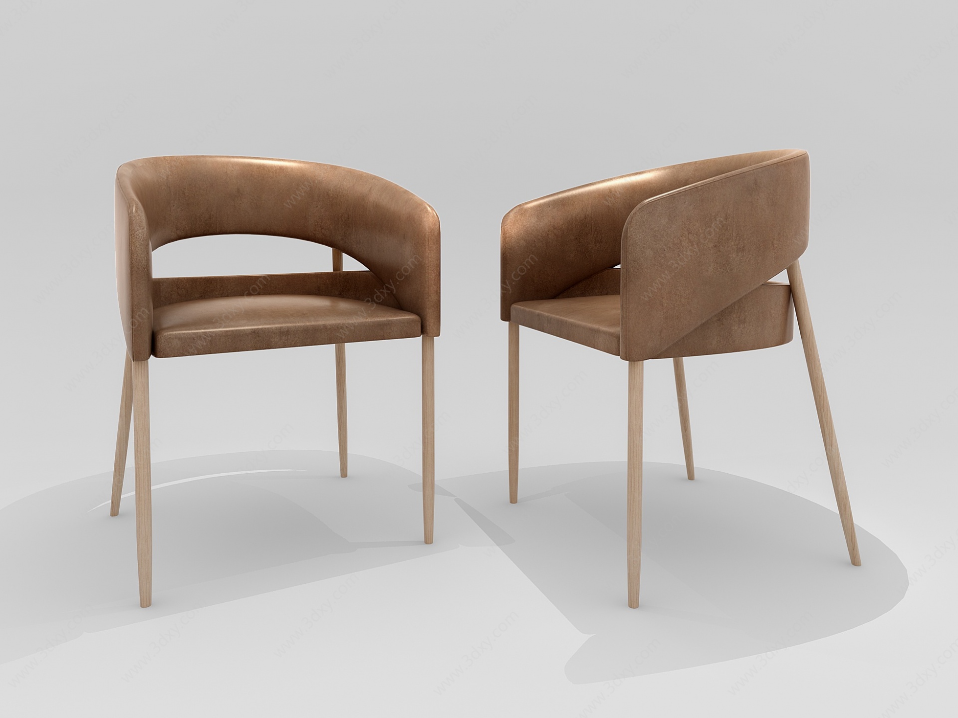 现代皮革单椅3D模型