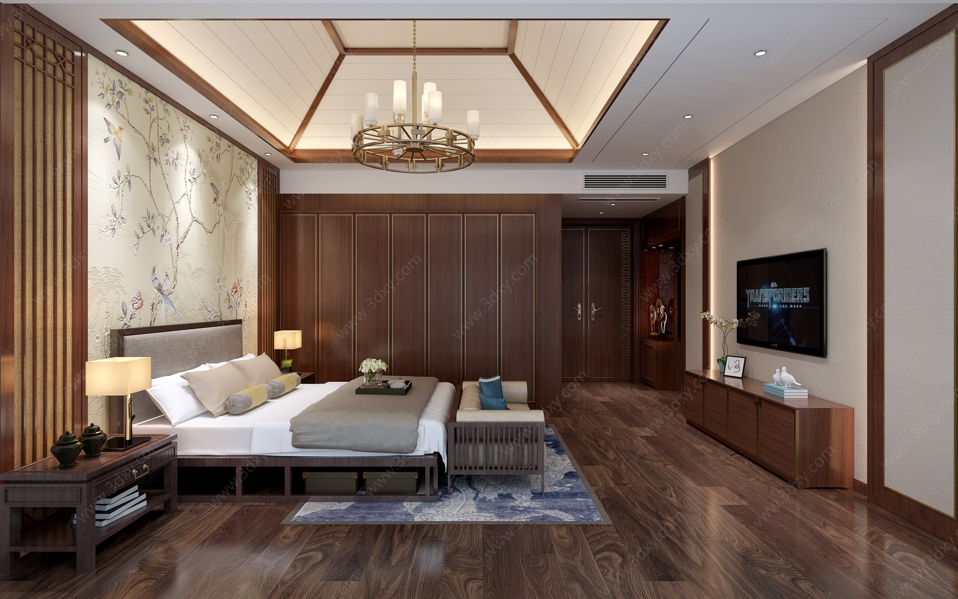新中式中式卧室3D模型