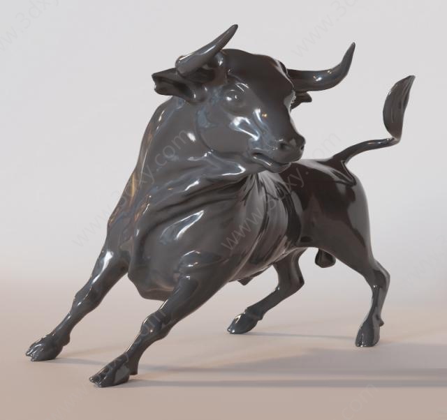 牛雕塑摆件3D模型