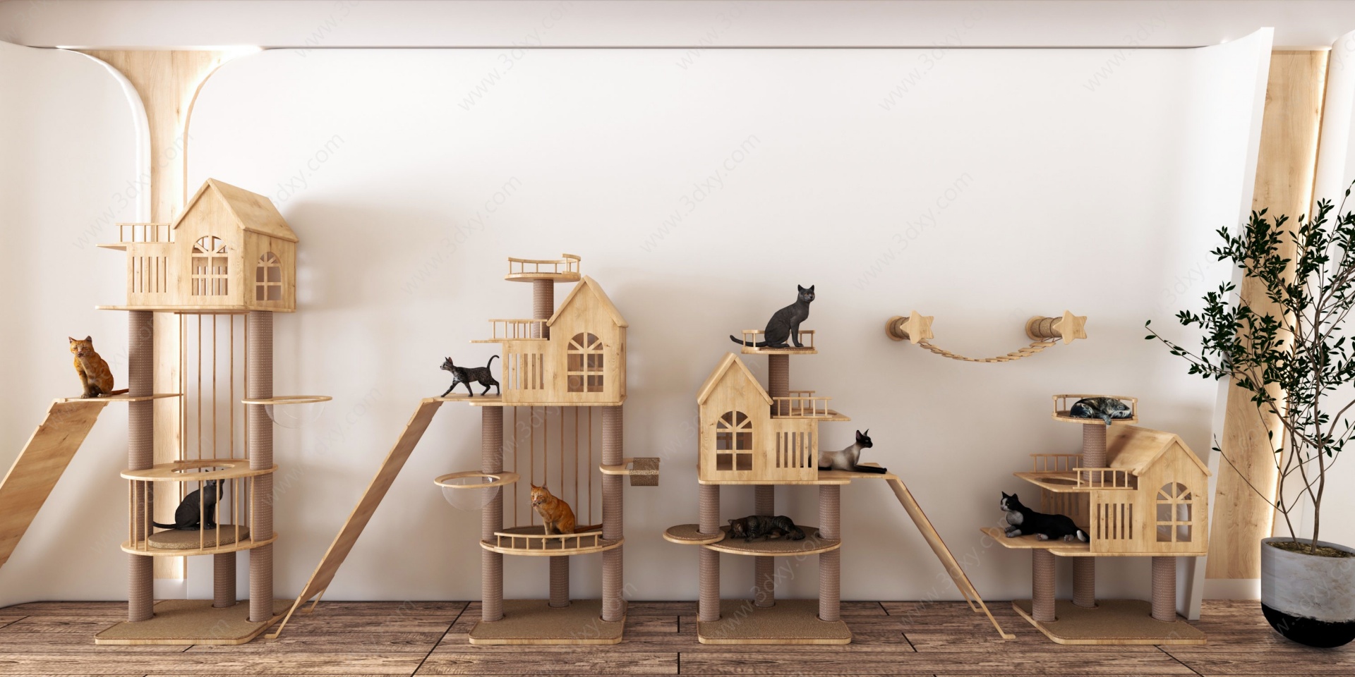 猫爬架猫窝3D模型