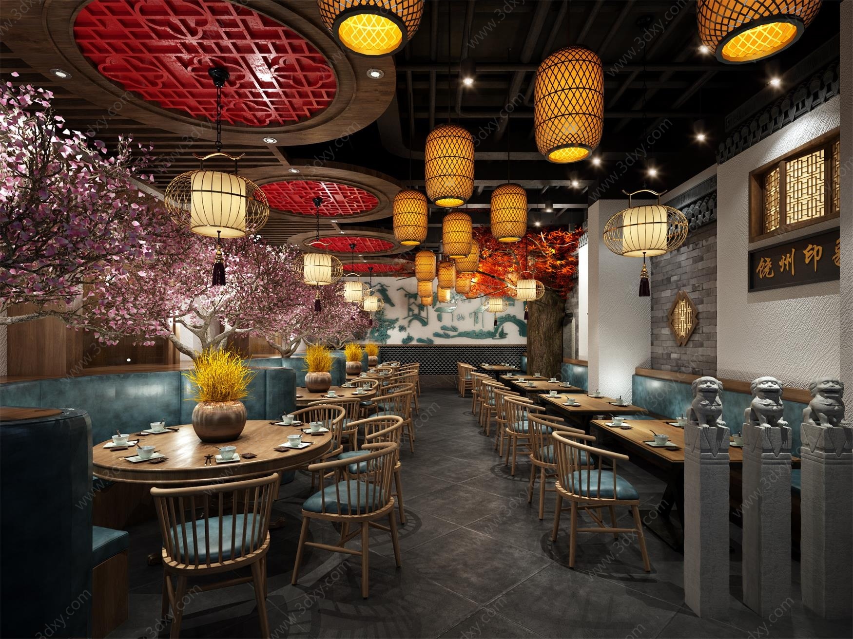 中式快餐店餐厅3D模型