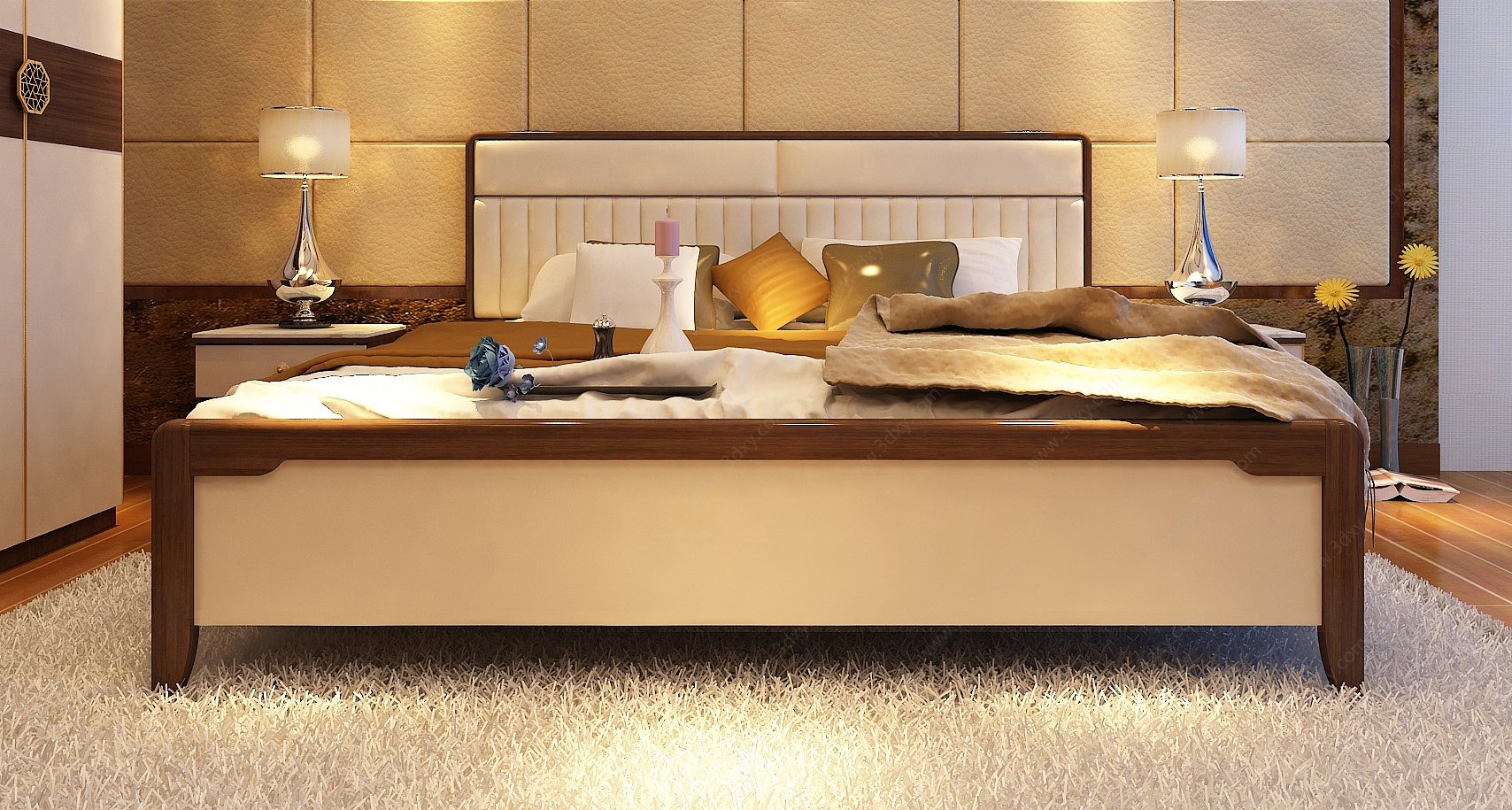 新中式风格卧室家具3D模型