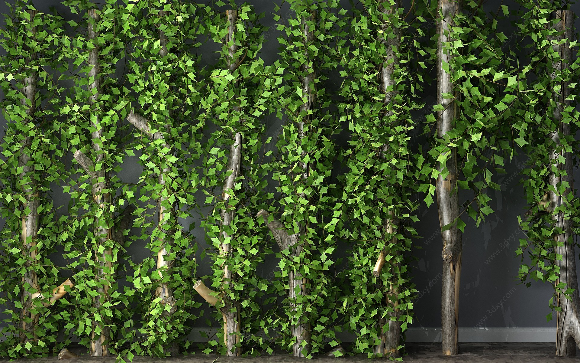 现代植物小品景观假山3D模型