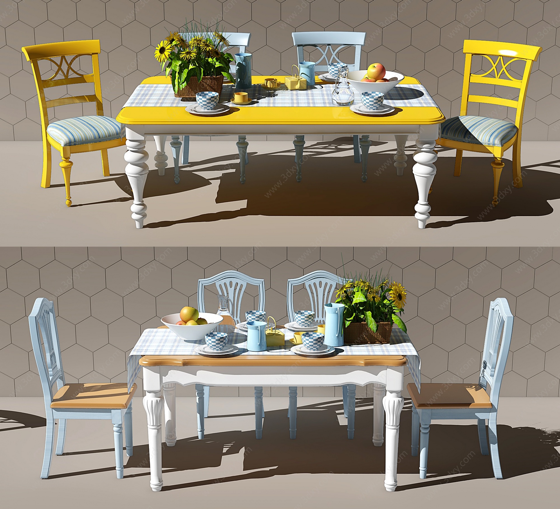 餐桌椅子组合3D模型