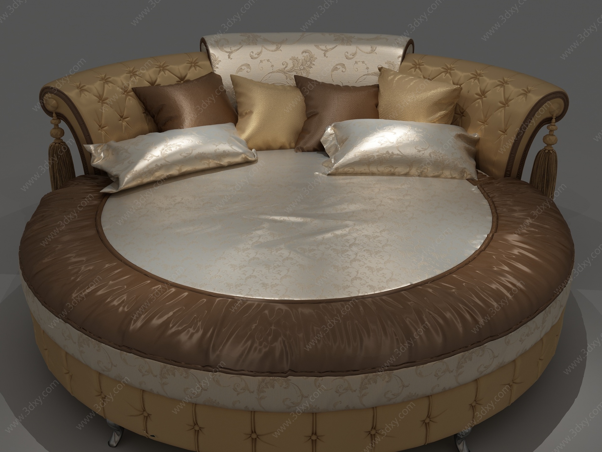 现代圆床情趣床3D模型