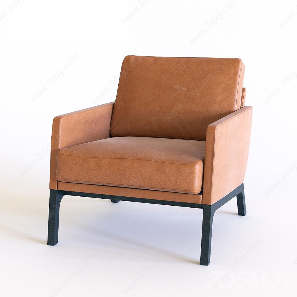 北欧现代单人沙发3D模型