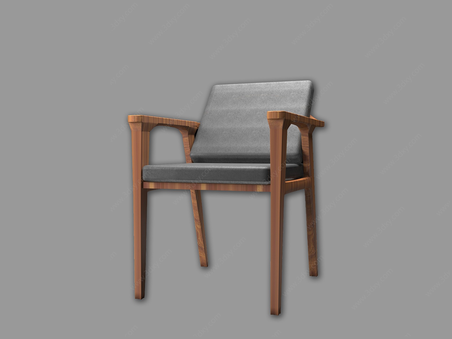 新中式休闲椅实木椅子3D模型