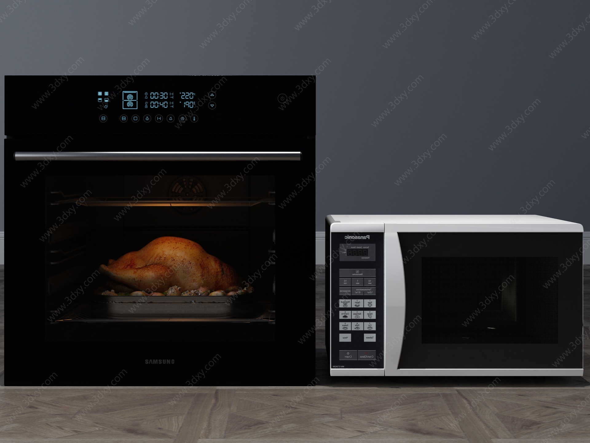 现代厨具烤箱微波炉3D模型