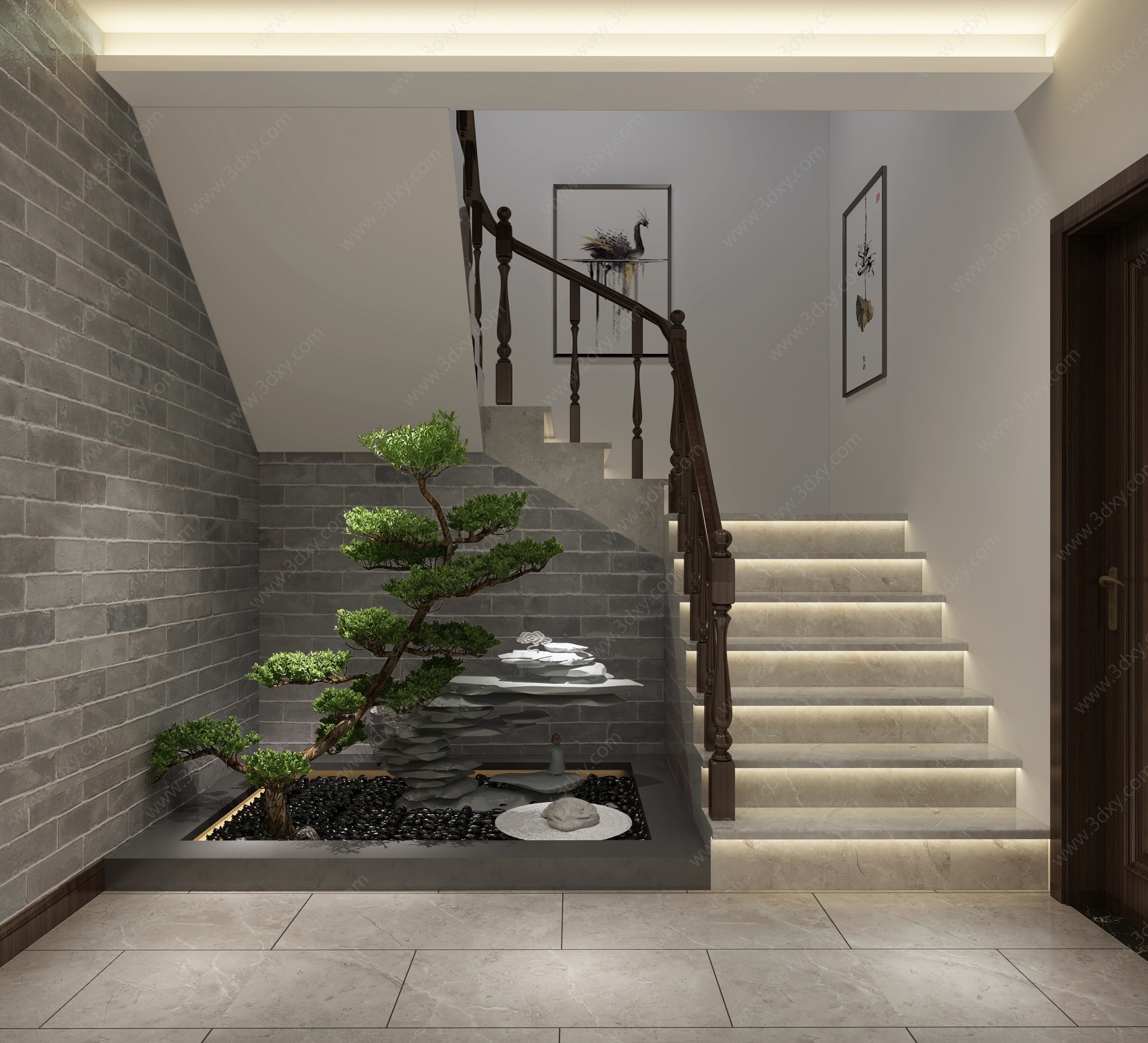 新中式禅意客厅3D模型