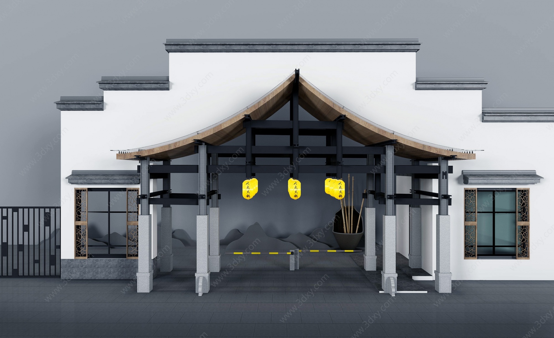 新中式东南亚酒店会所3D模型