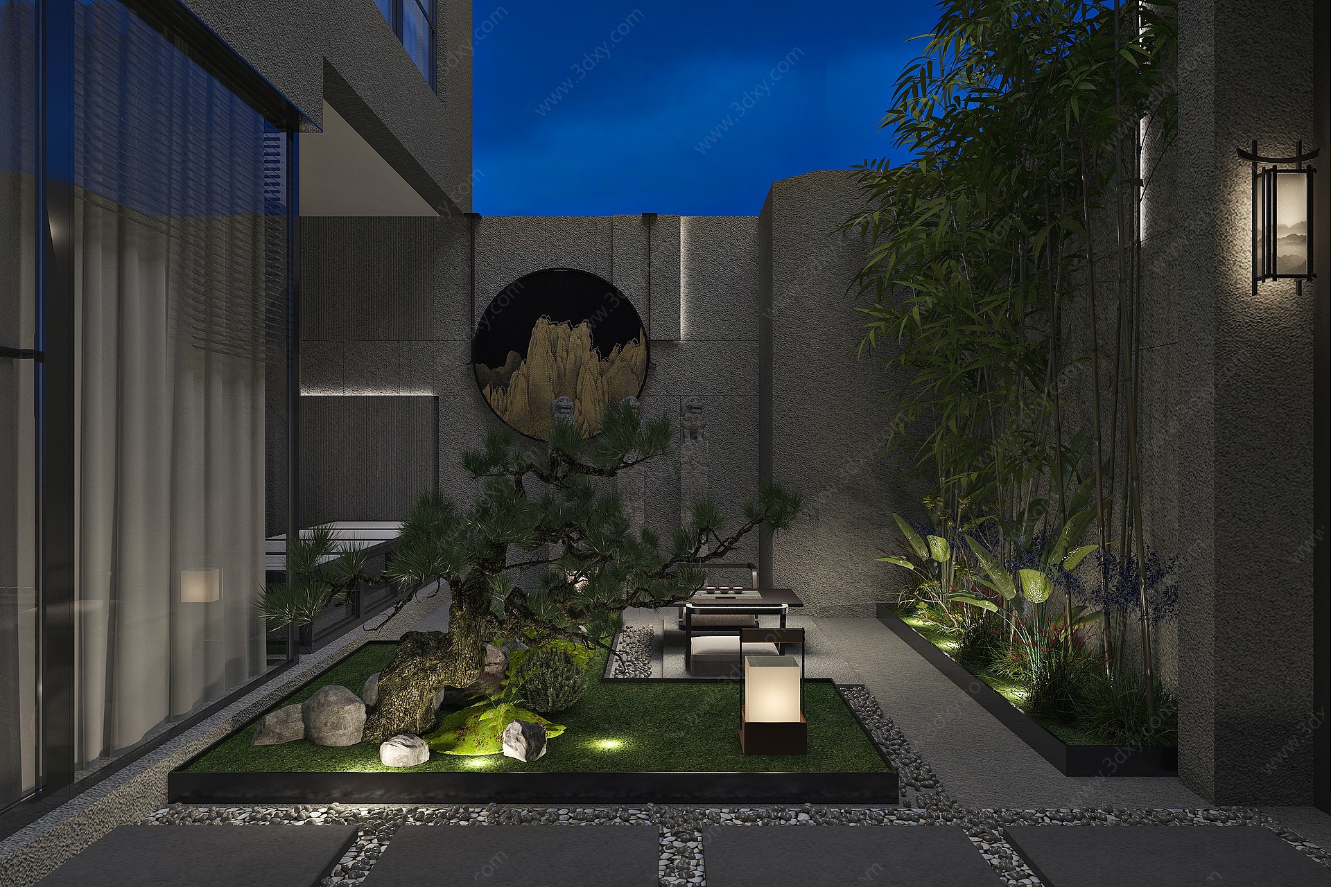 现代庭院景观3D模型