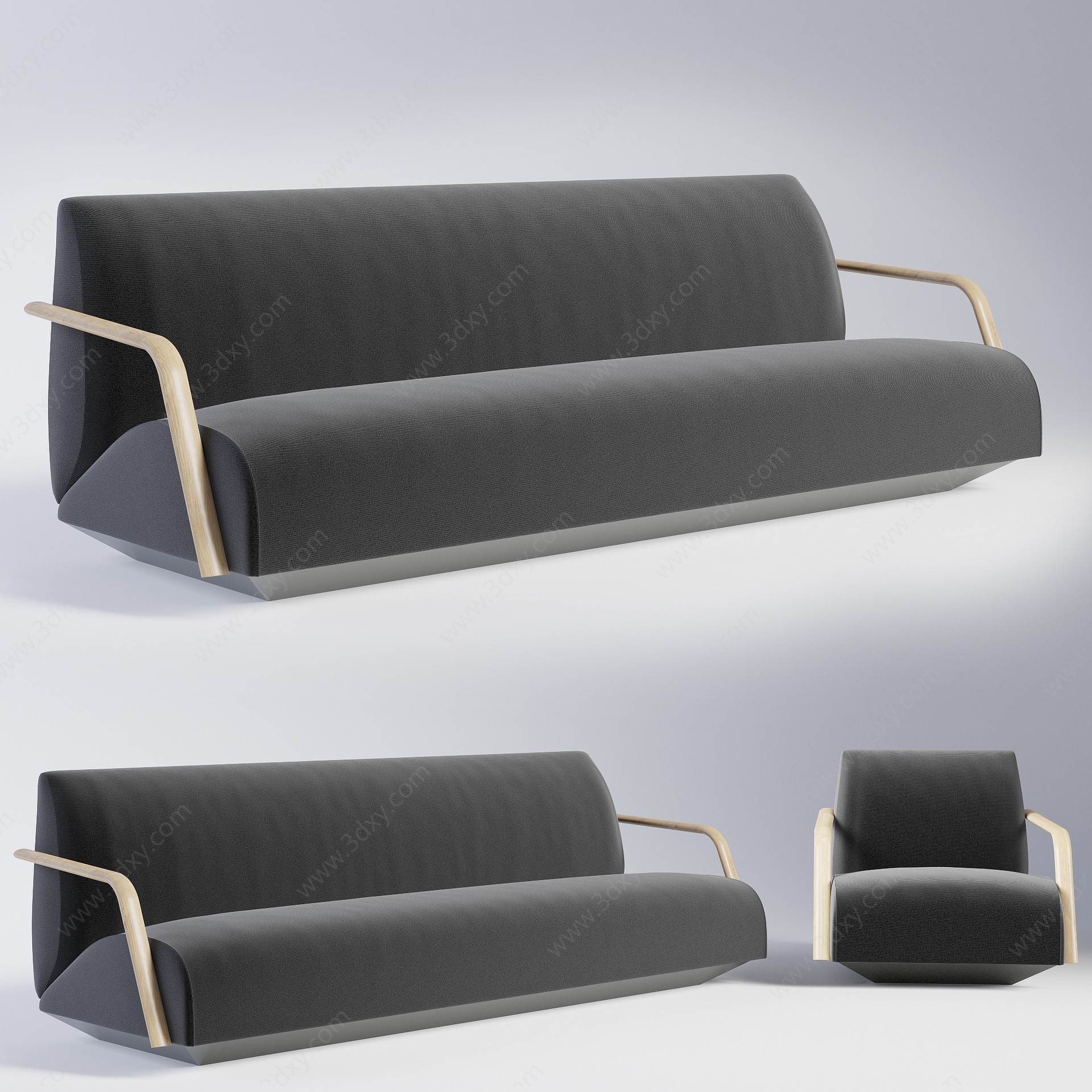 现代家具沙发组合沙发3D模型