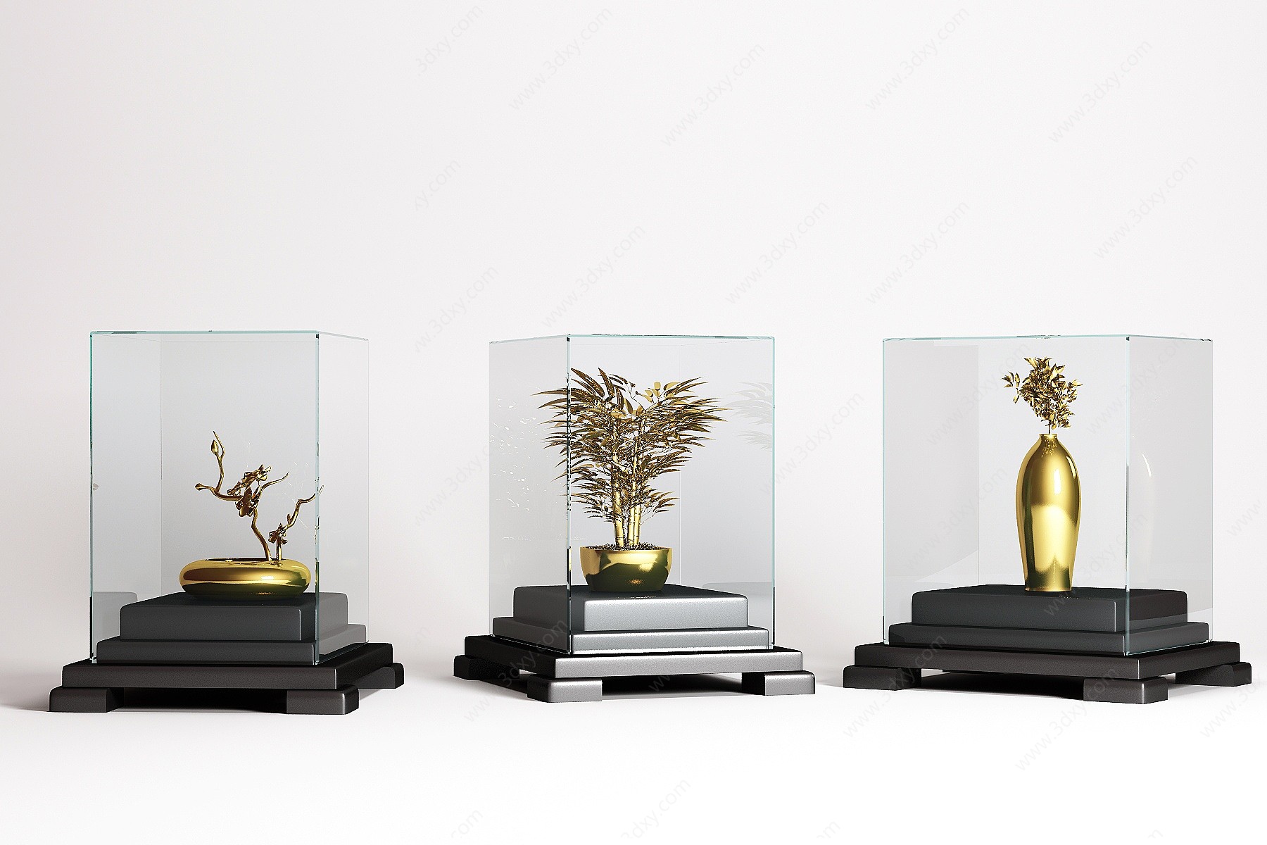 现代金属装饰摆件花瓶3D模型