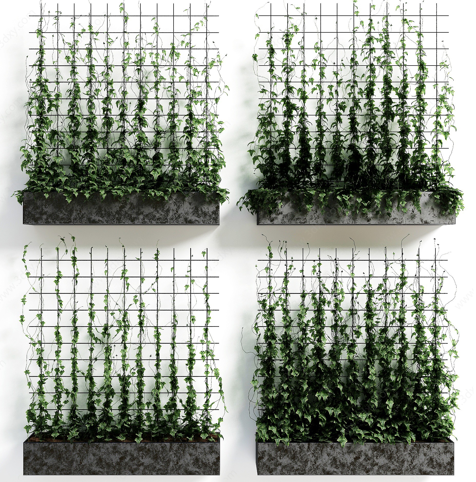 现代绿植墙装饰3D模型